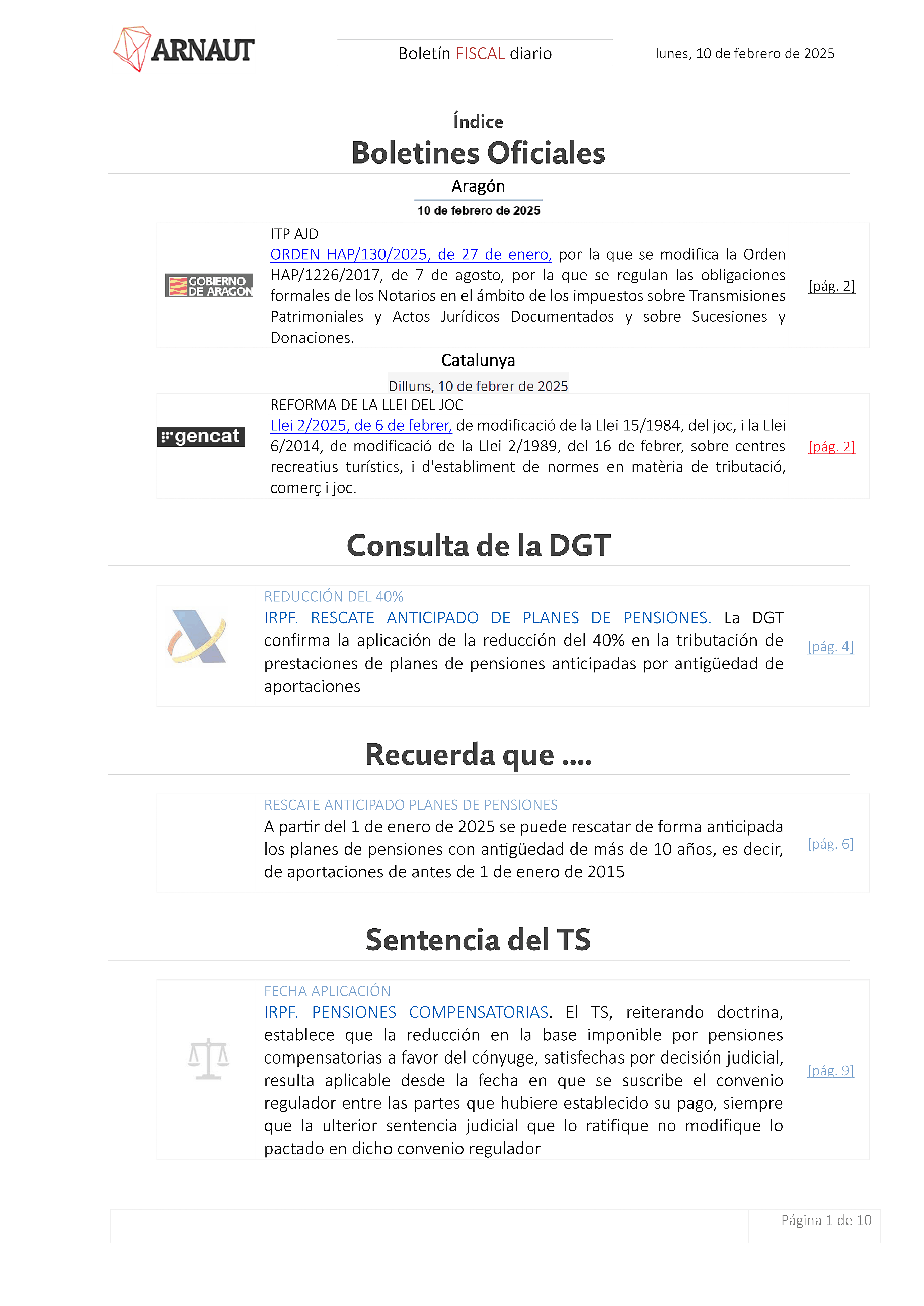 Boletín fiscal 10/02/2025