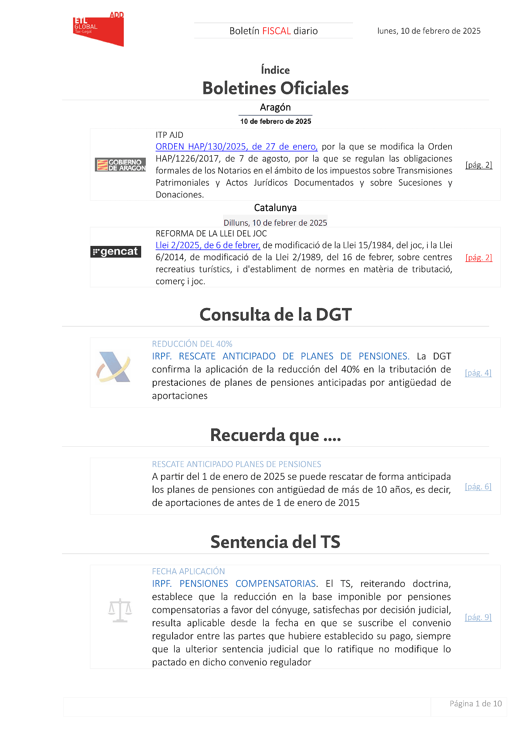 Boletín fiscal 10/02/2025