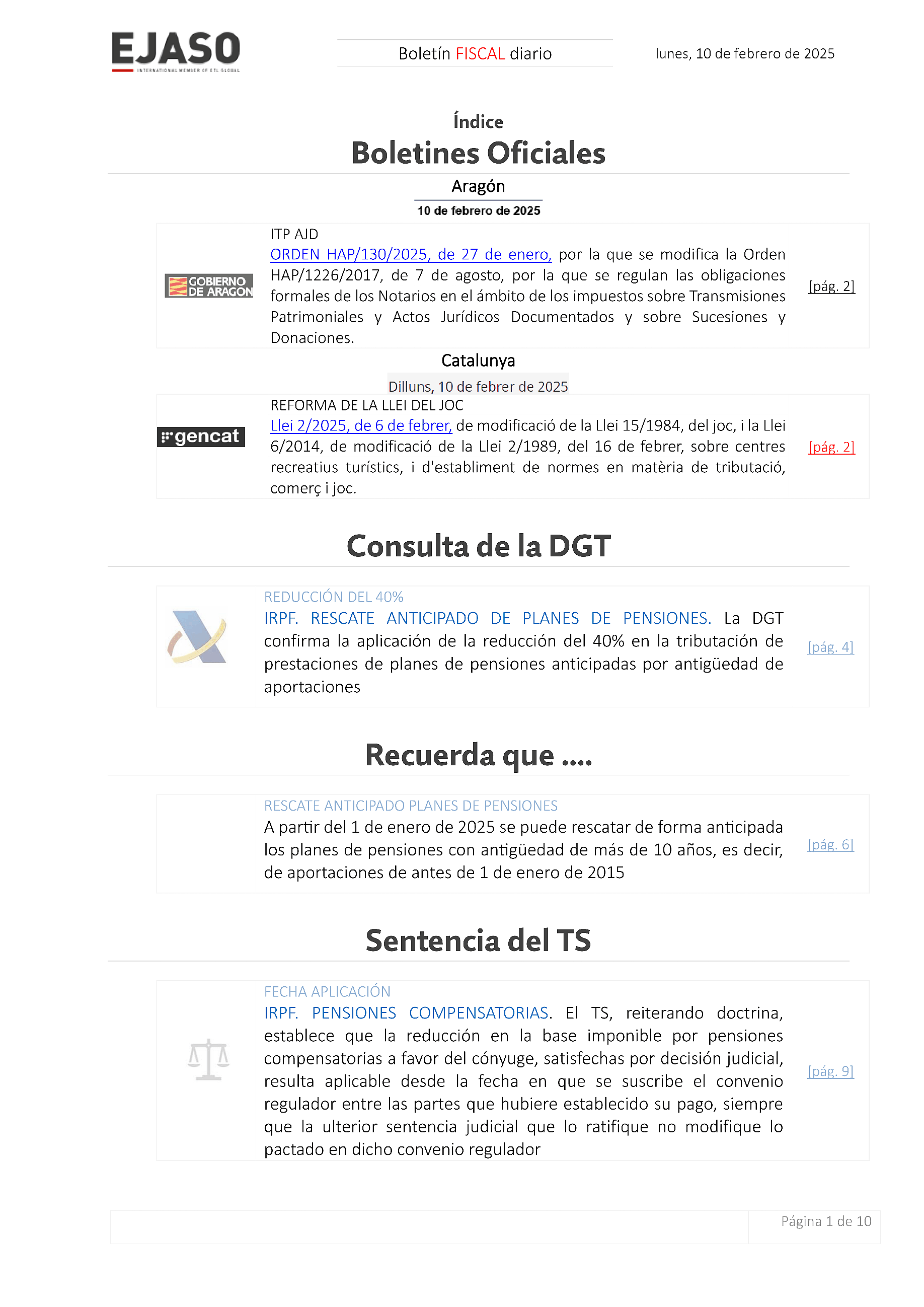 Boletín fiscal 10/02/2025