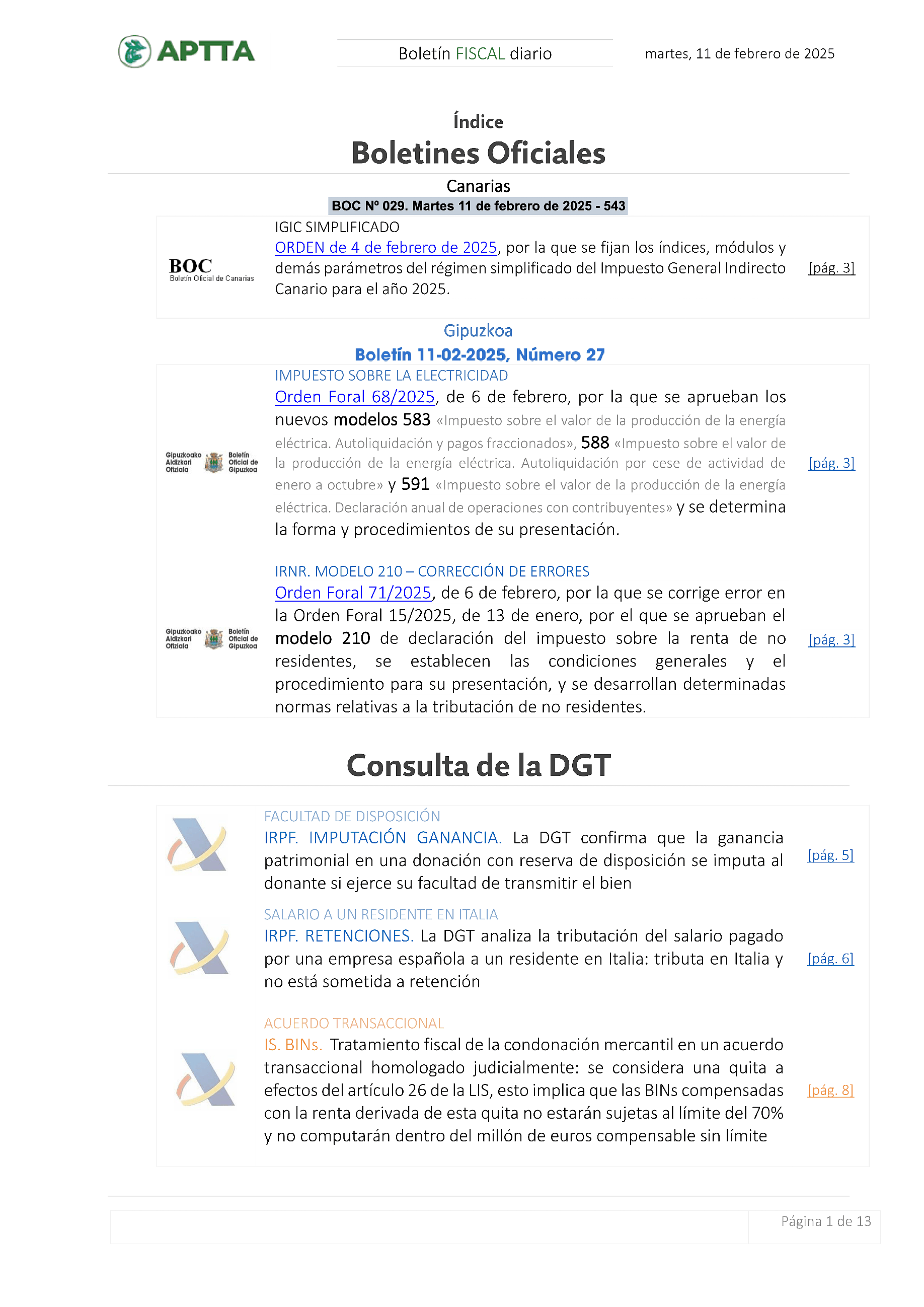 Boletín fiscal 11/02/2025