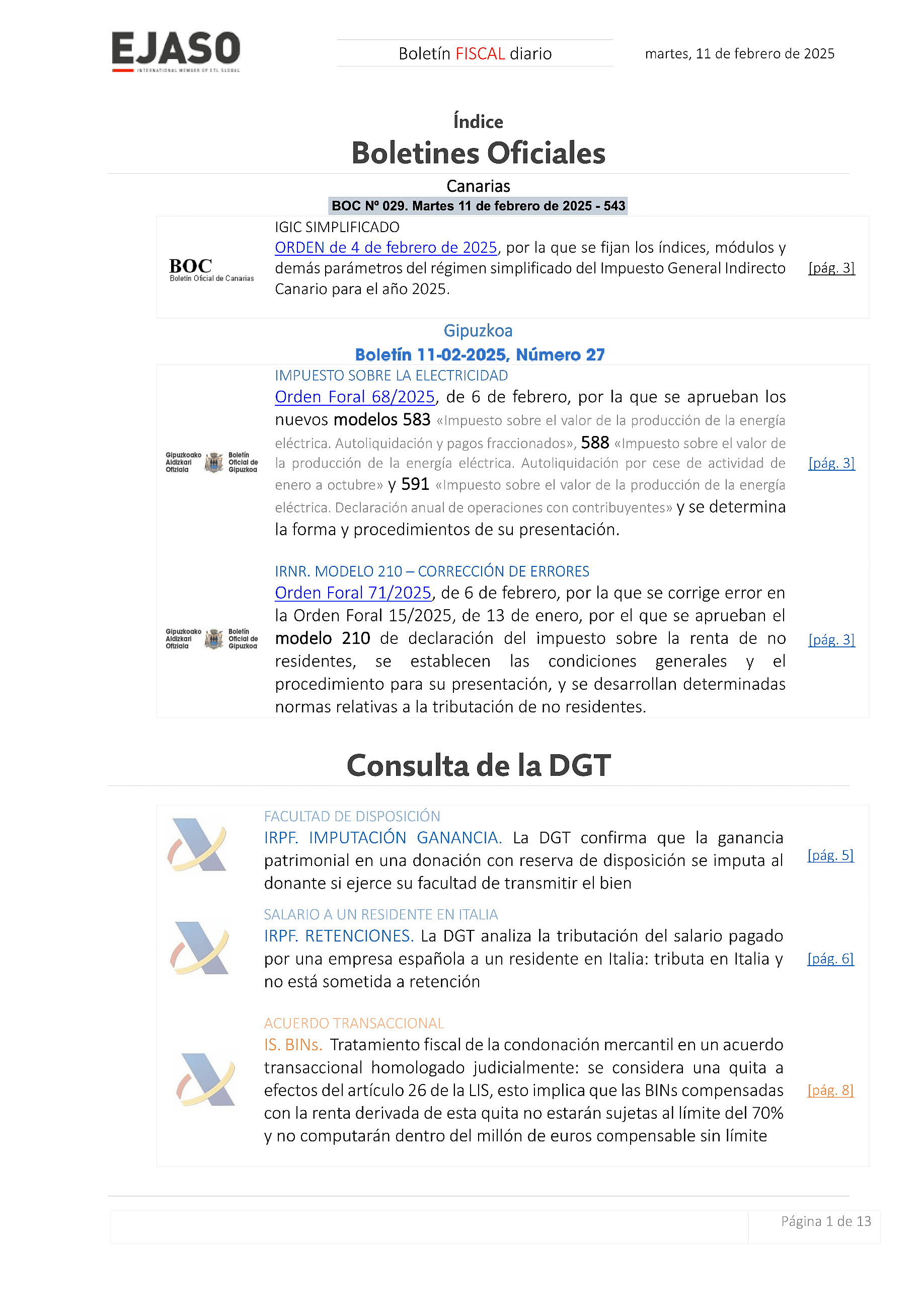 Boletín fiscal 11/02/2025