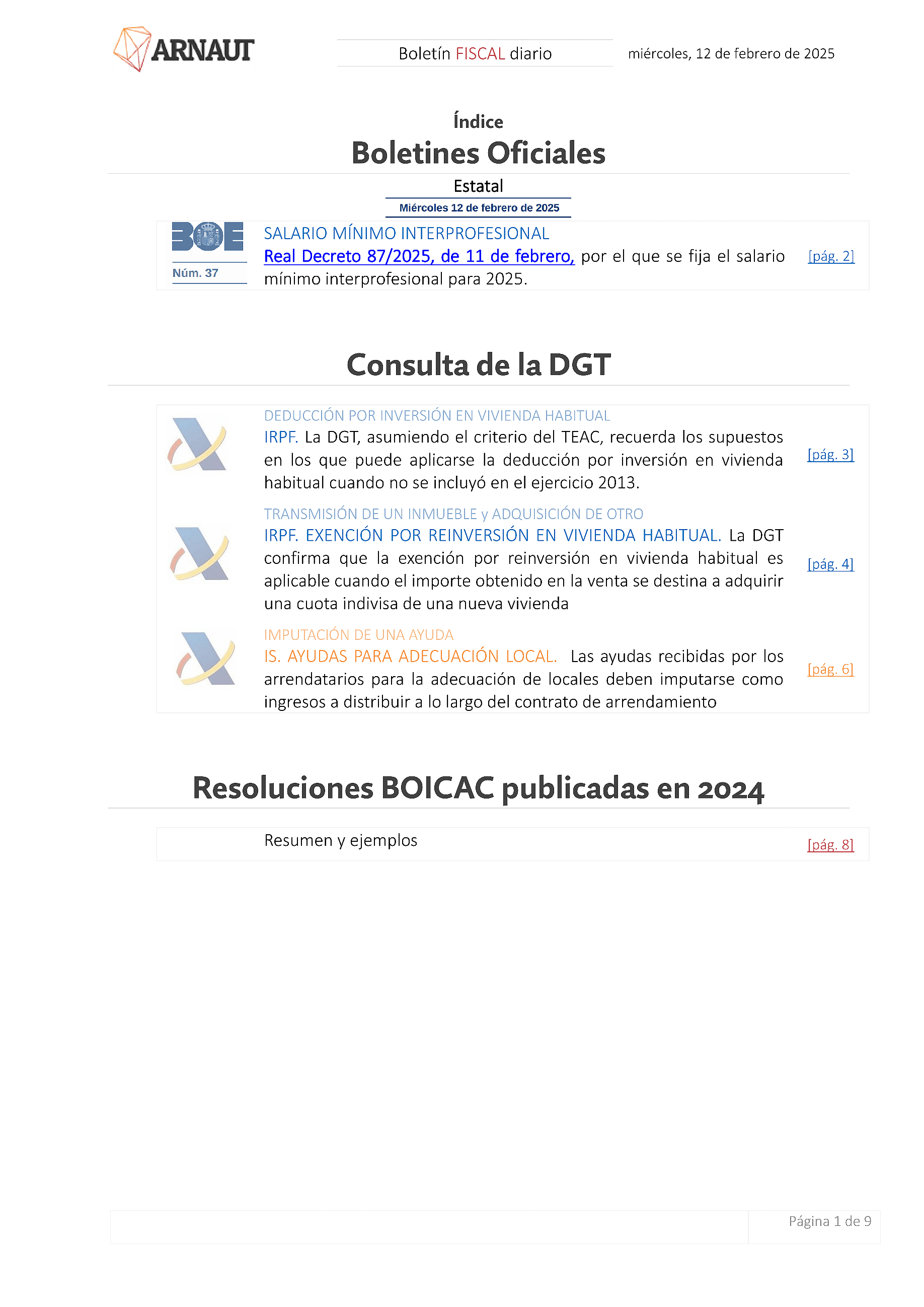 Boletín fiscal 12/02/2025