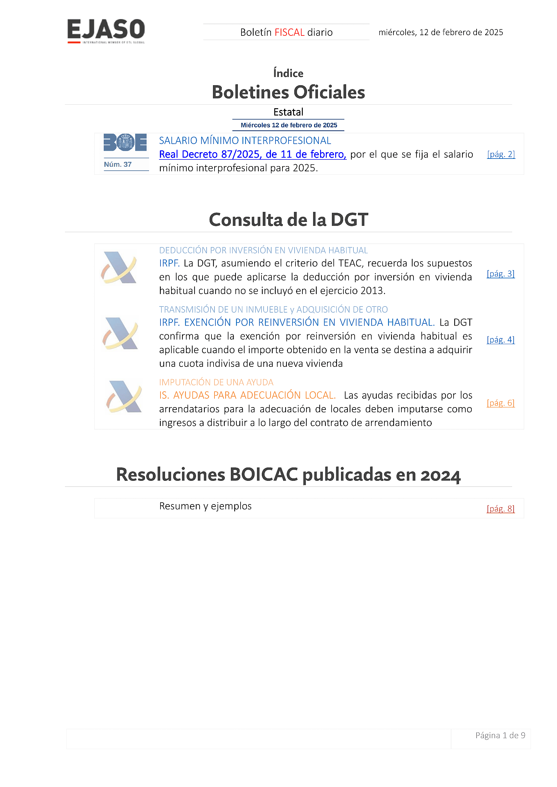 Boletín fiscal 12/02/2025