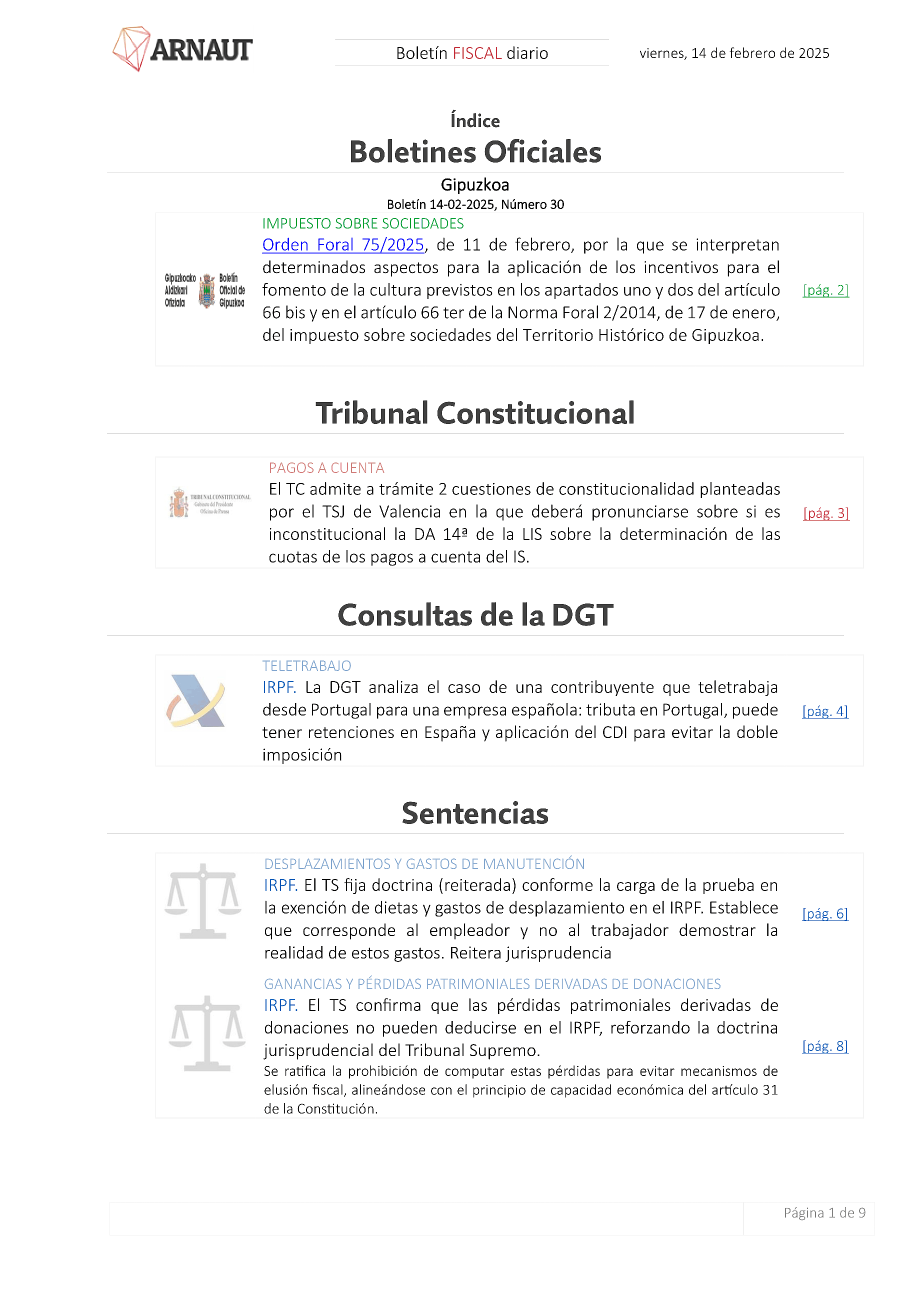 Boletín fiscal 14/02/2025