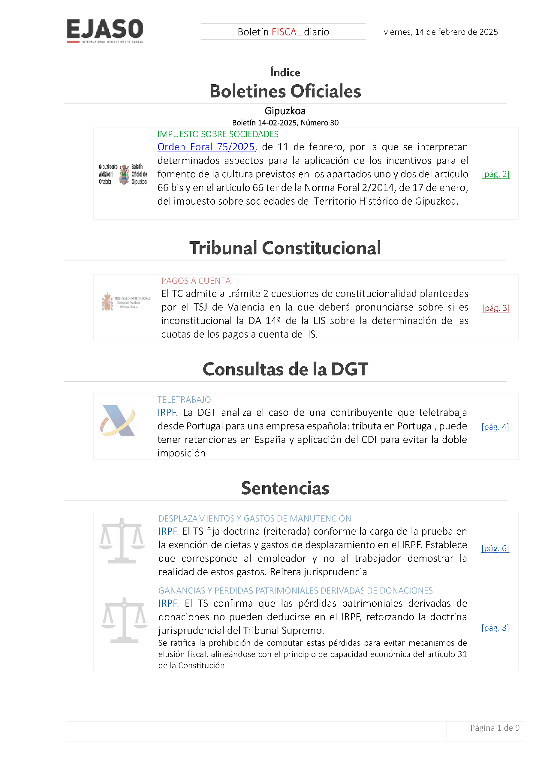 Boletín fiscal 14/02/2025