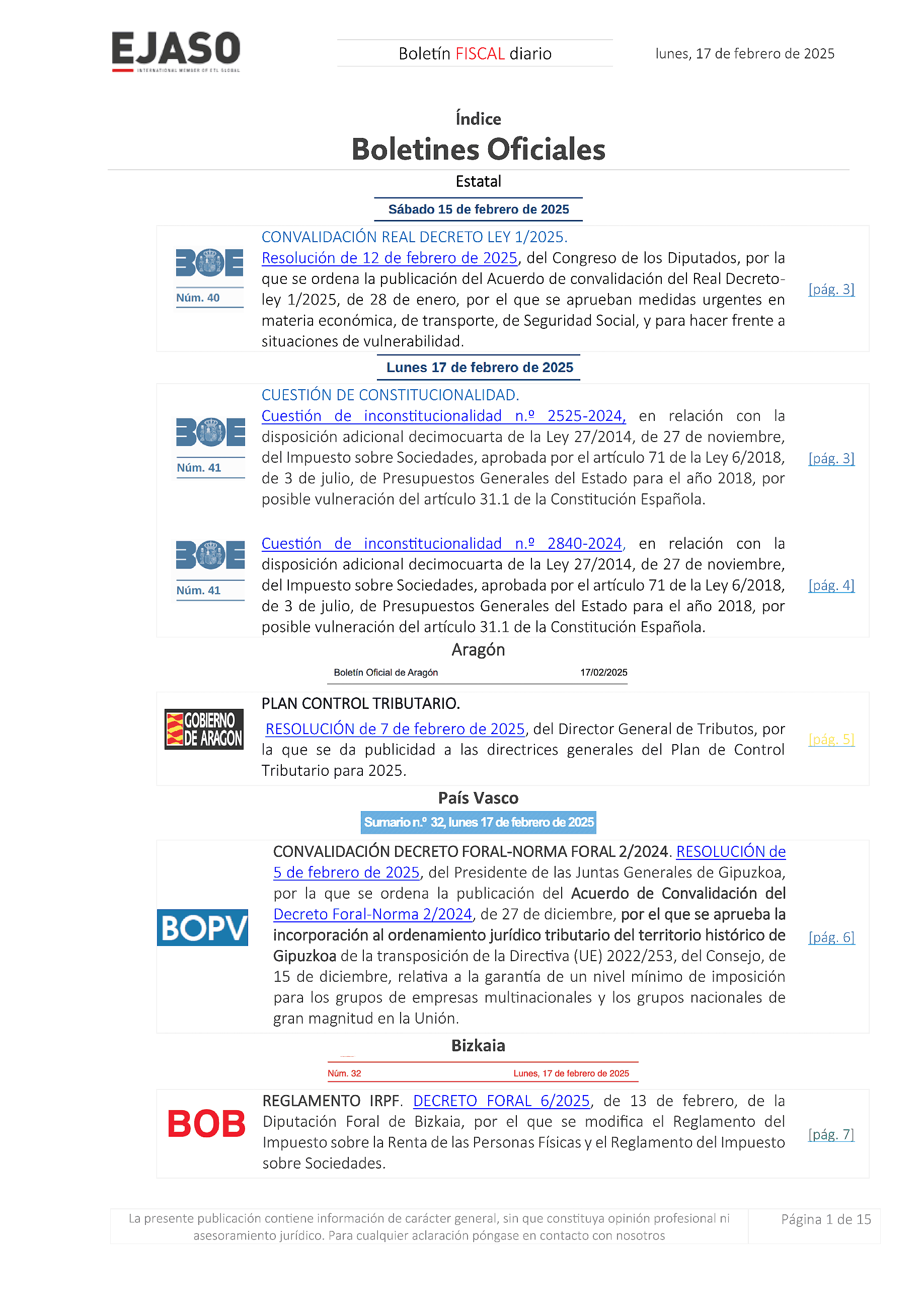 Boletín fiscal 17/02/2025