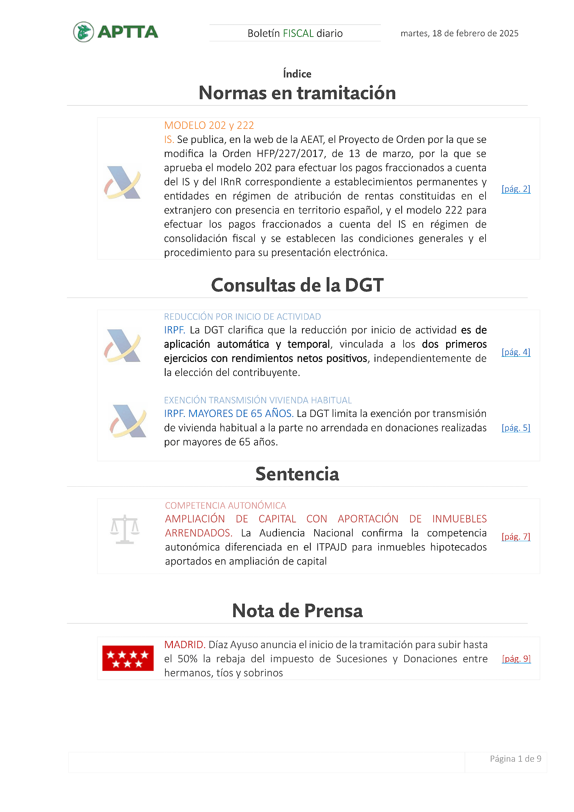 Boletín fiscal 18/02/2025