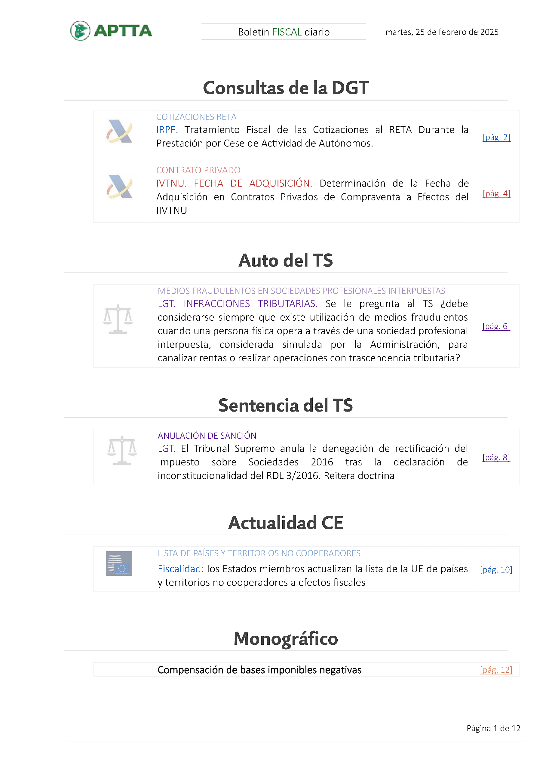 Boletín fiscal 25/02/2025