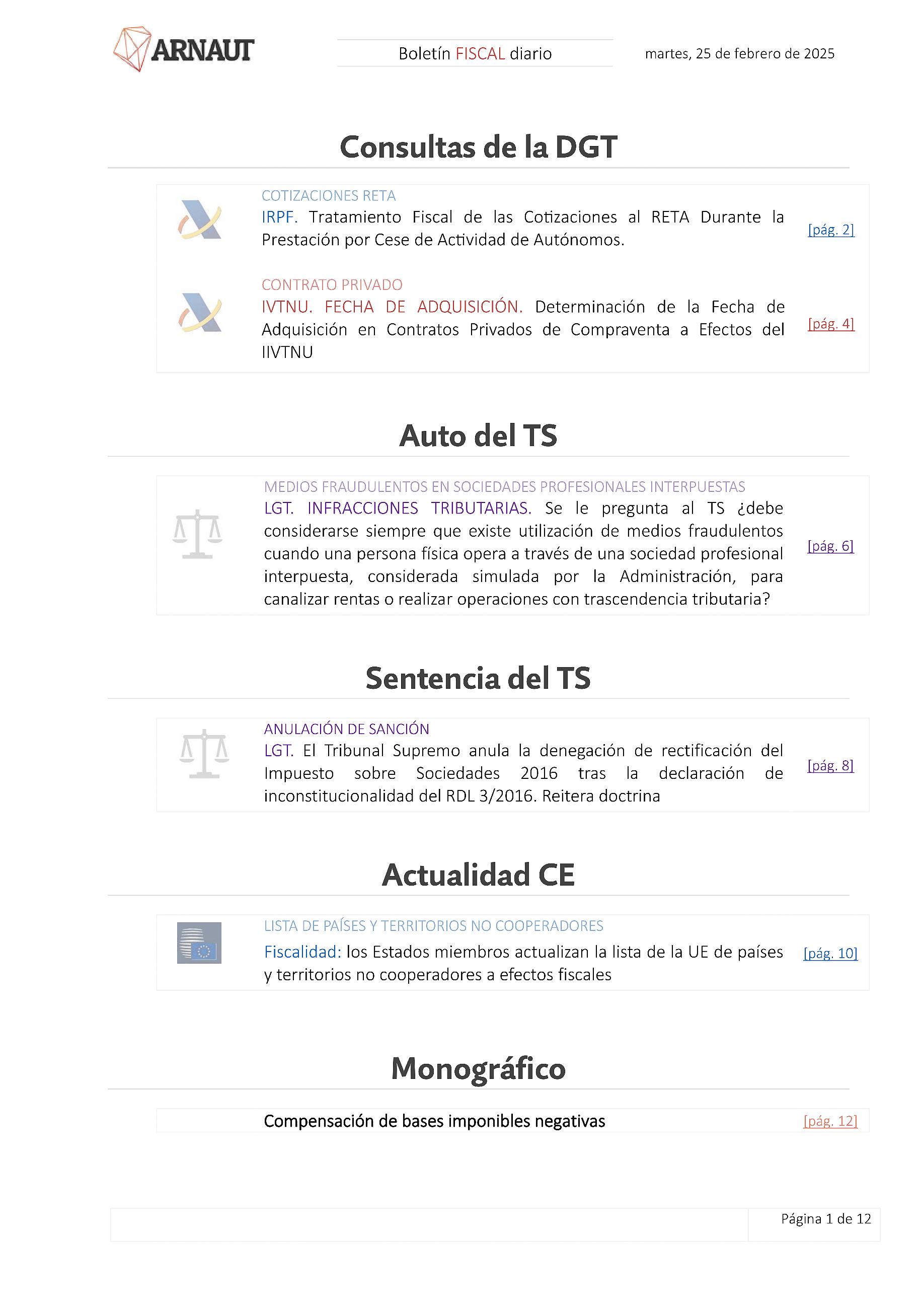 Boletín fiscal 25/02/2025