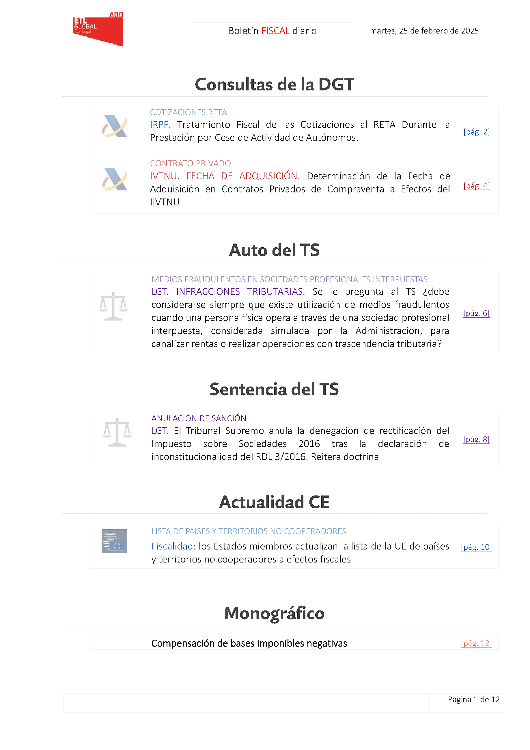 Boletín fiscal 25/02/2025