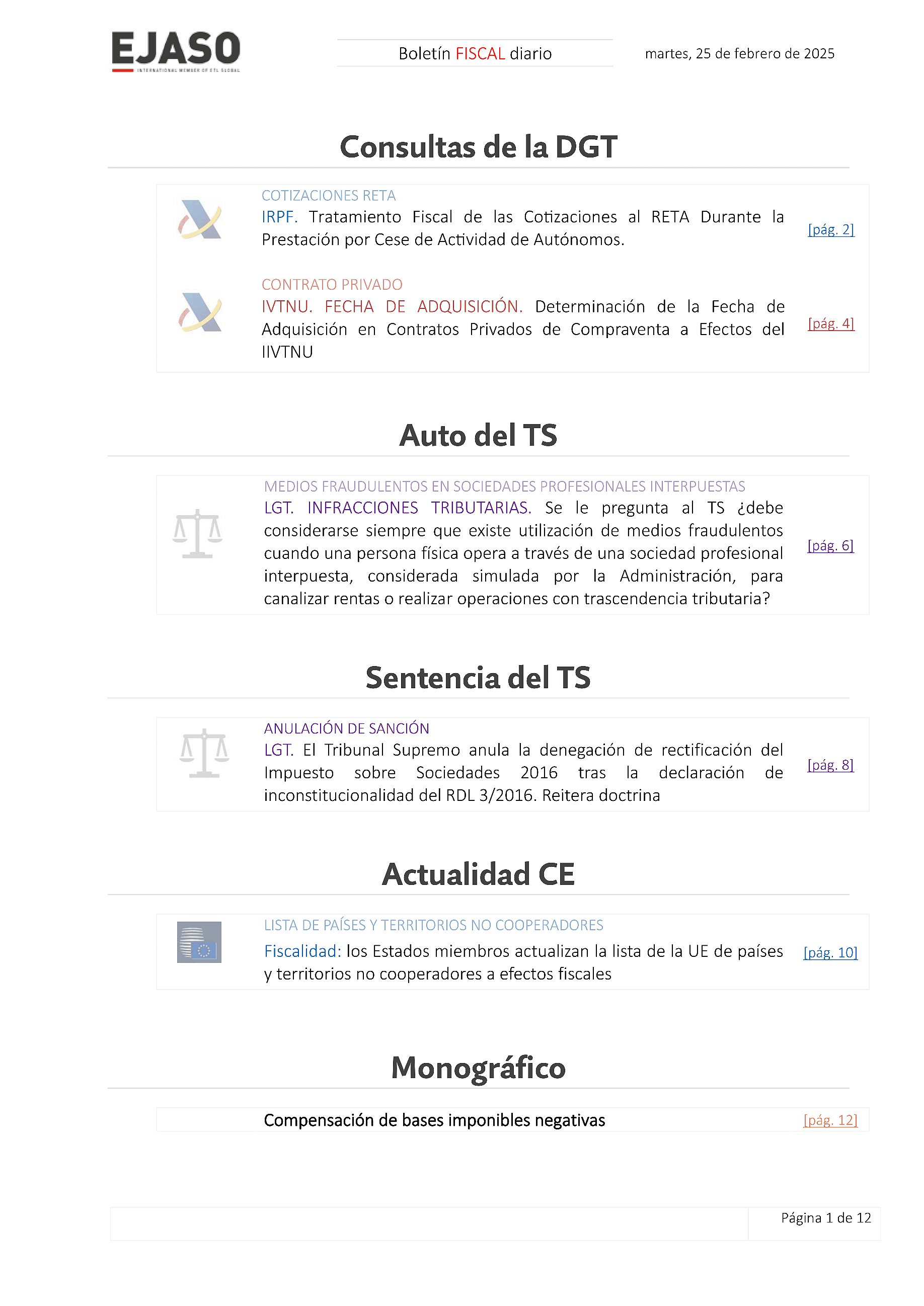 Boletín fiscal 25/02/2025