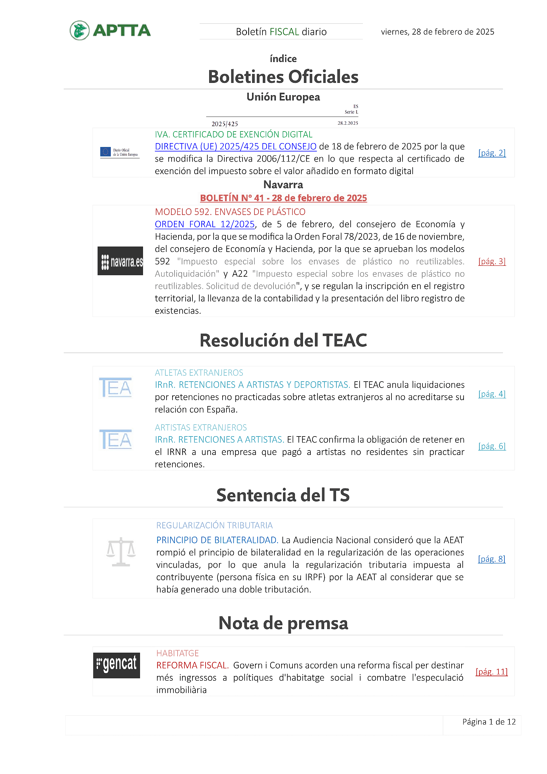 Boletín fiscal 28/02/2025