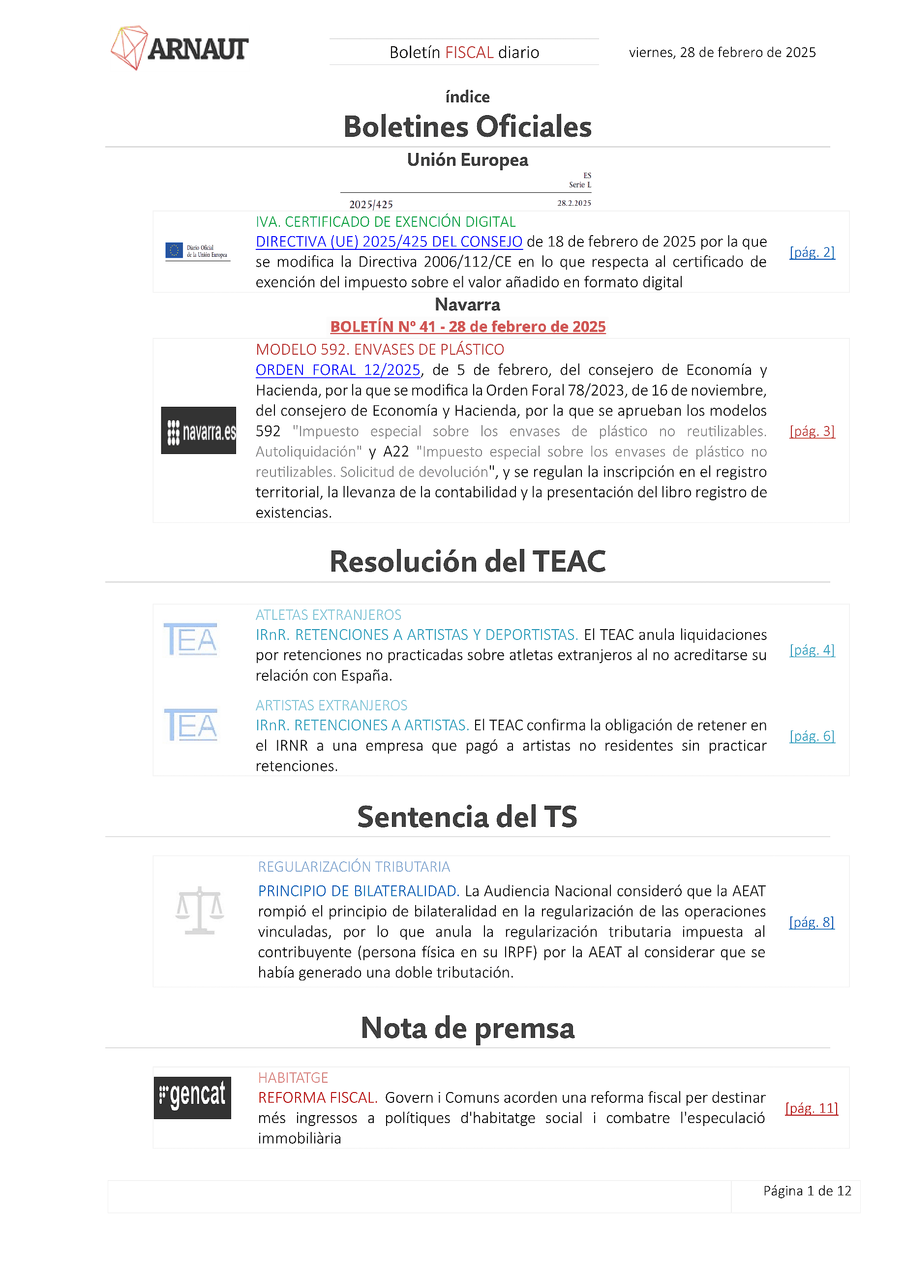Boletín fiscal 28/02/2025
