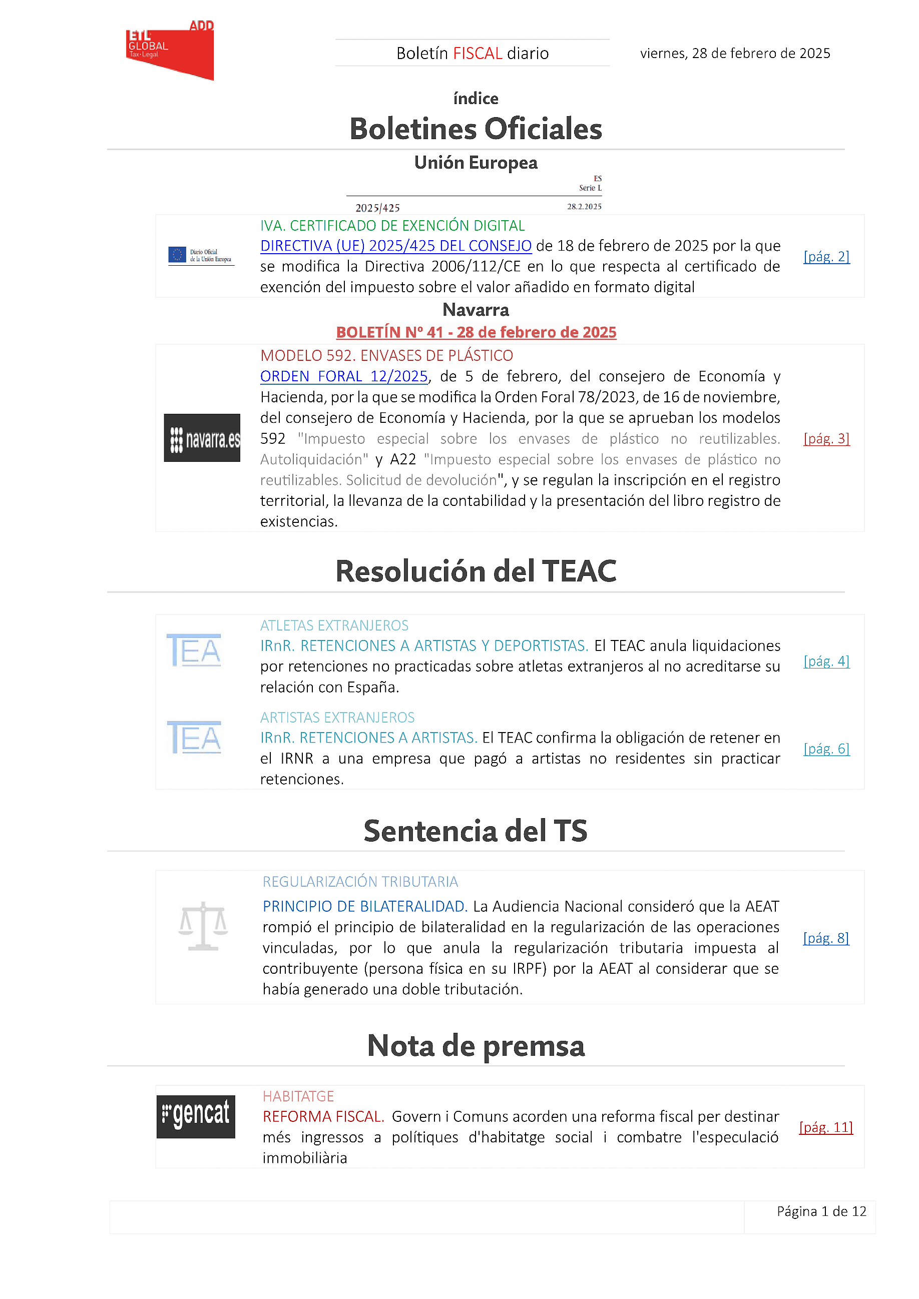 Boletín fiscal 28/02/2025