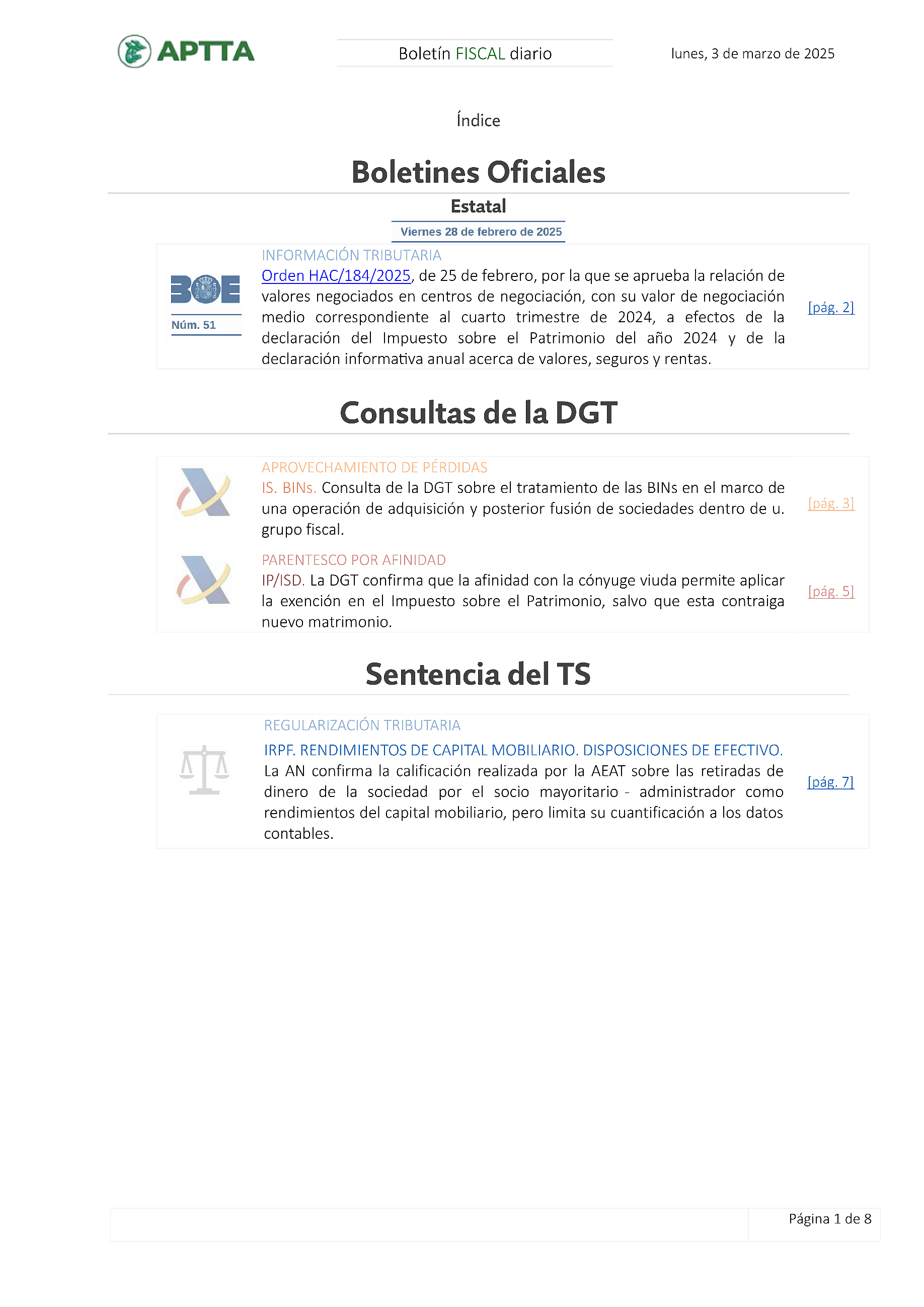 Boletín fiscal 03/03/2025