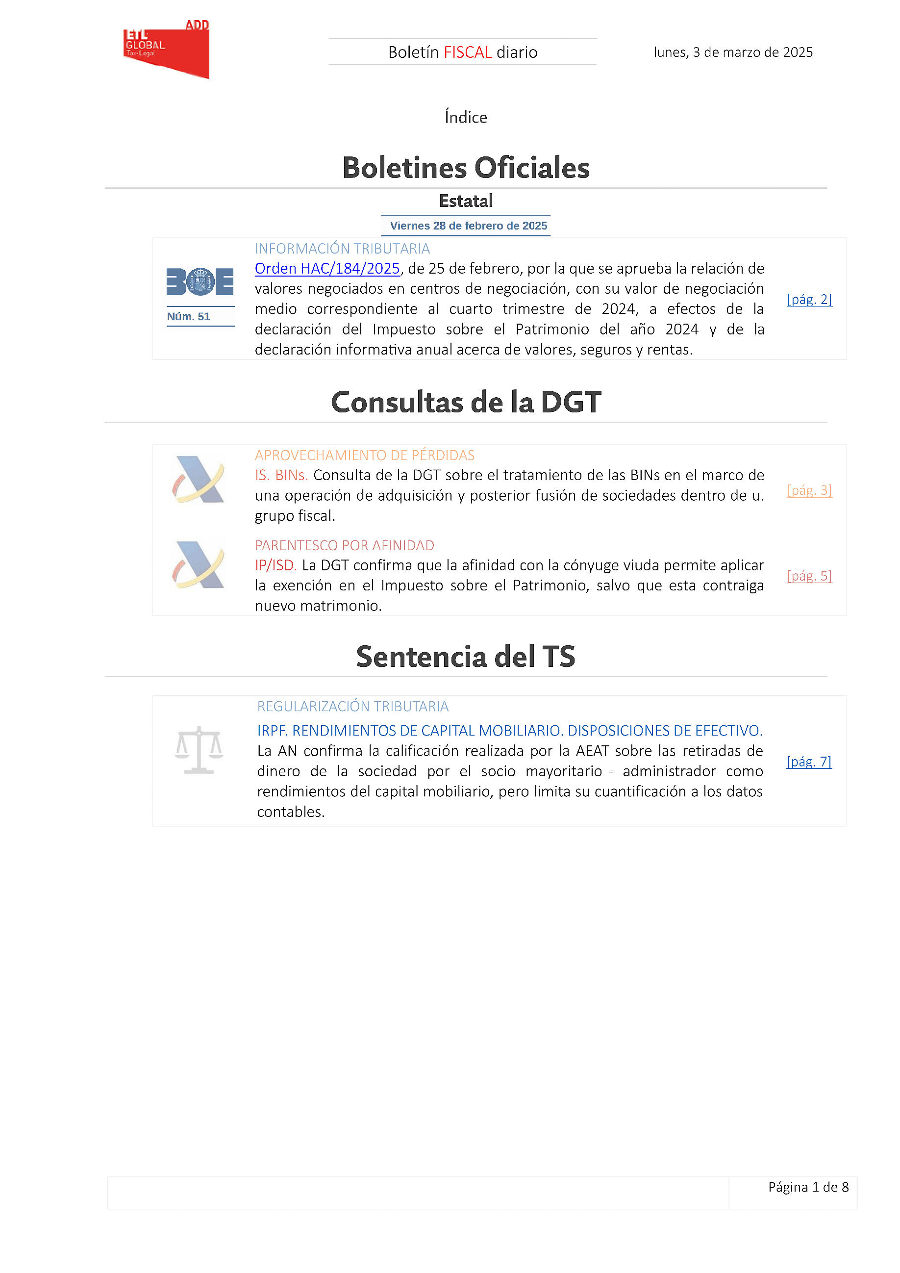 Boletín fiscal 03/03/2025