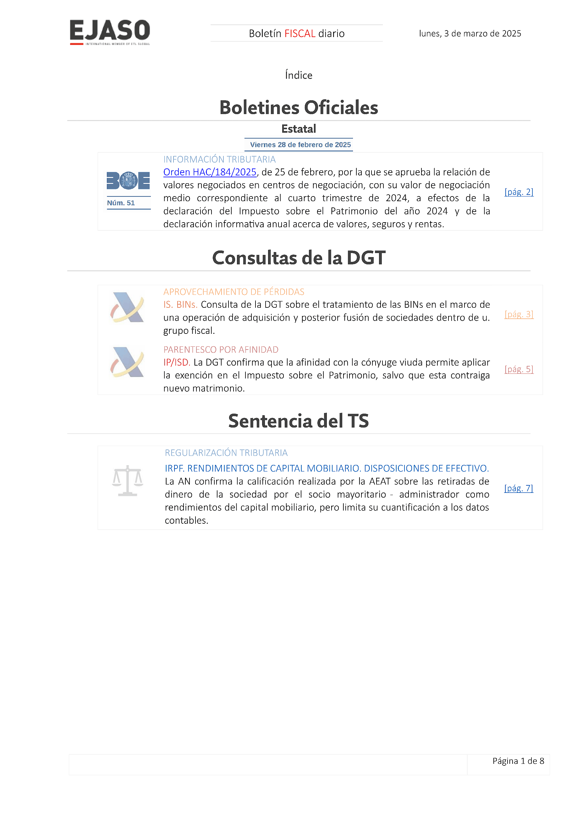 Boletín fiscal 03/03/2025