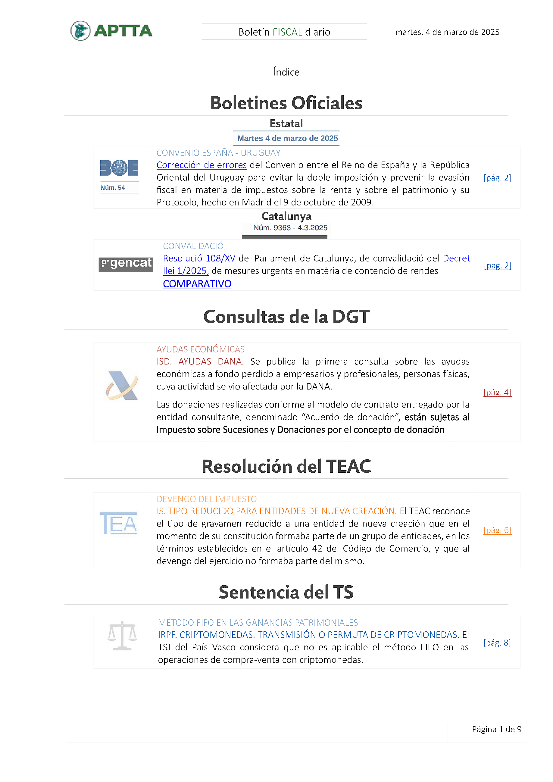 Boletín fiscal 04/03/2025