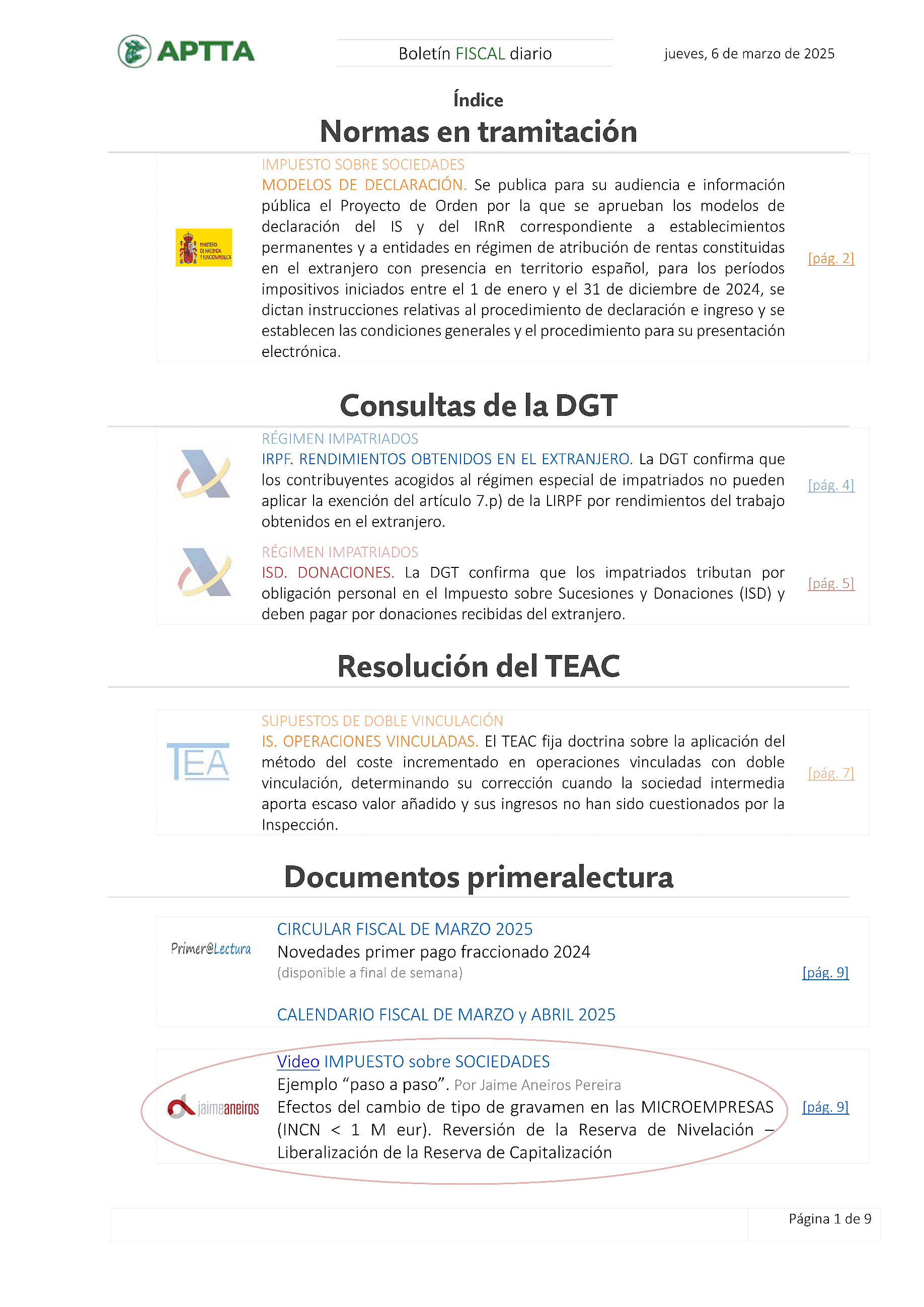 Boletín fiscal 06/03/2025