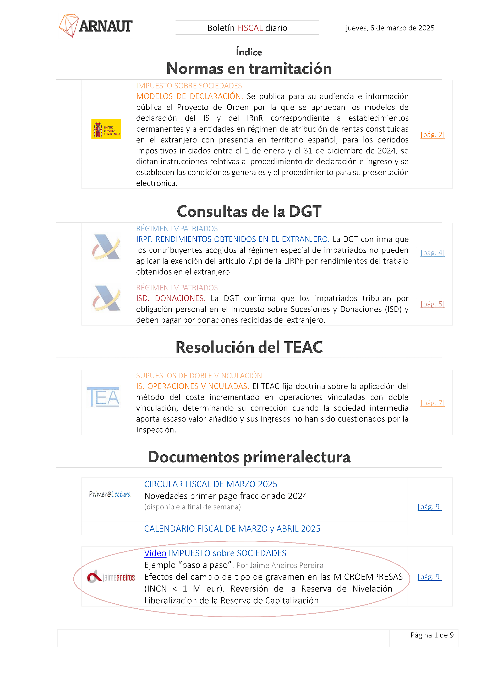 Boletín fiscal 06/03/2025