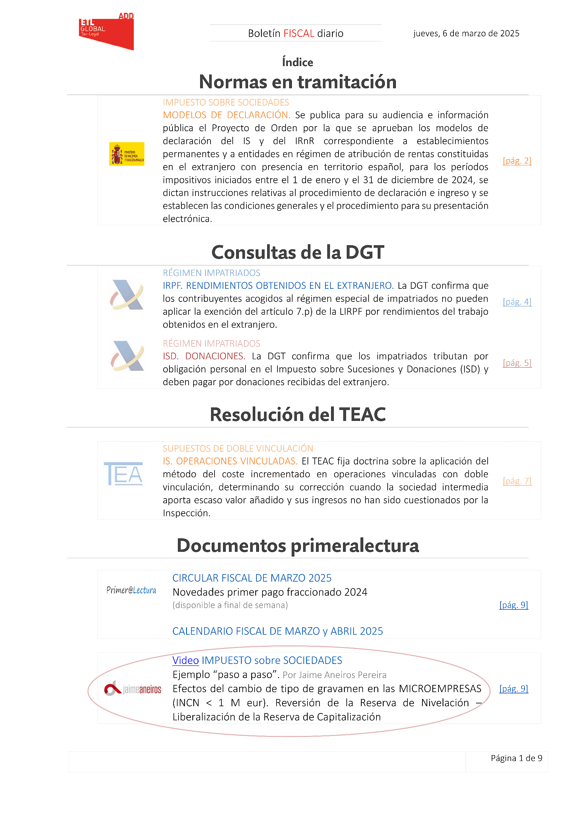Boletín fiscal 06/03/2025