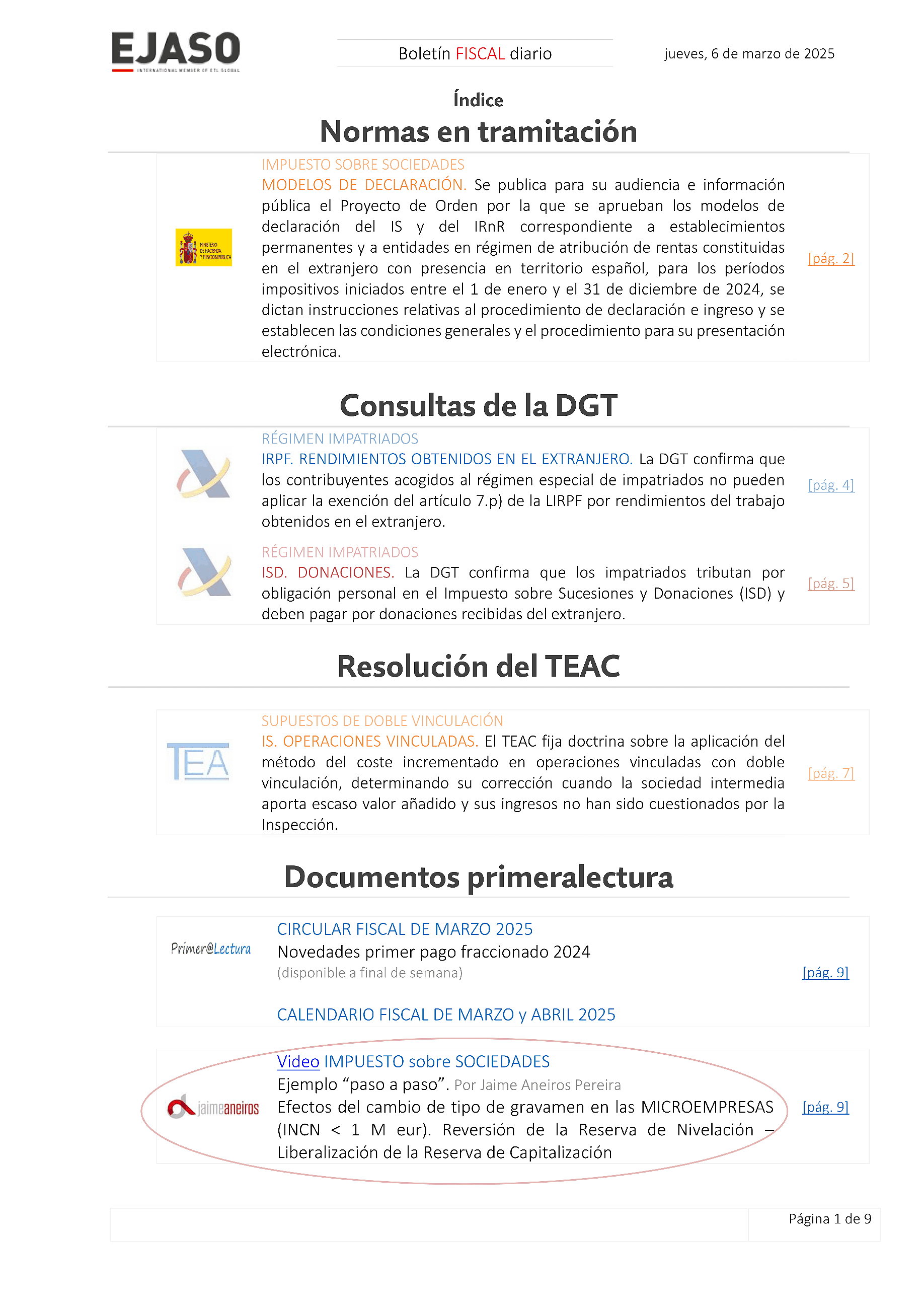 Boletín fiscal 06/03/2025