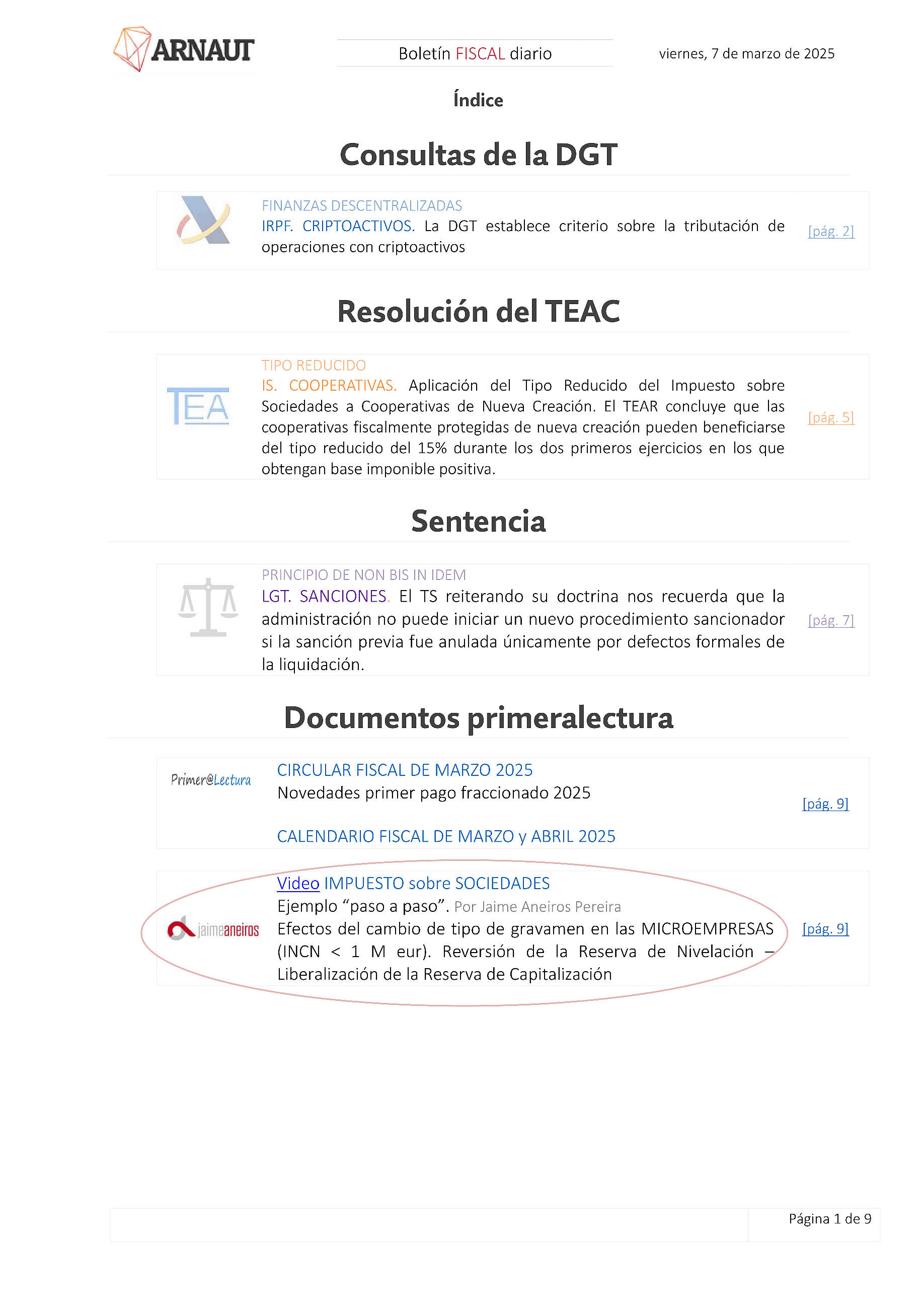 Boletín fiscal 07/03/2025