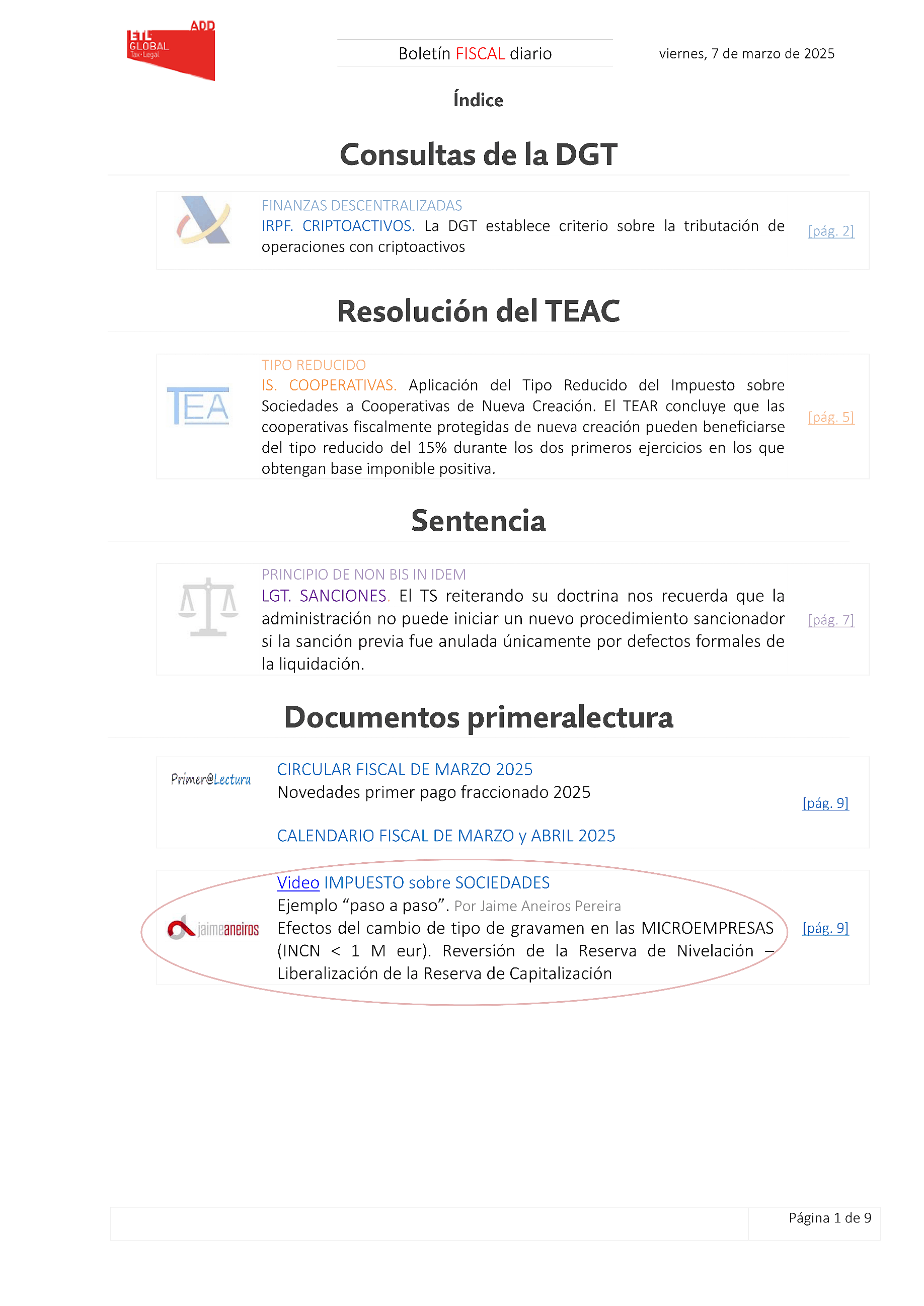 Boletín fiscal 07/03/2025