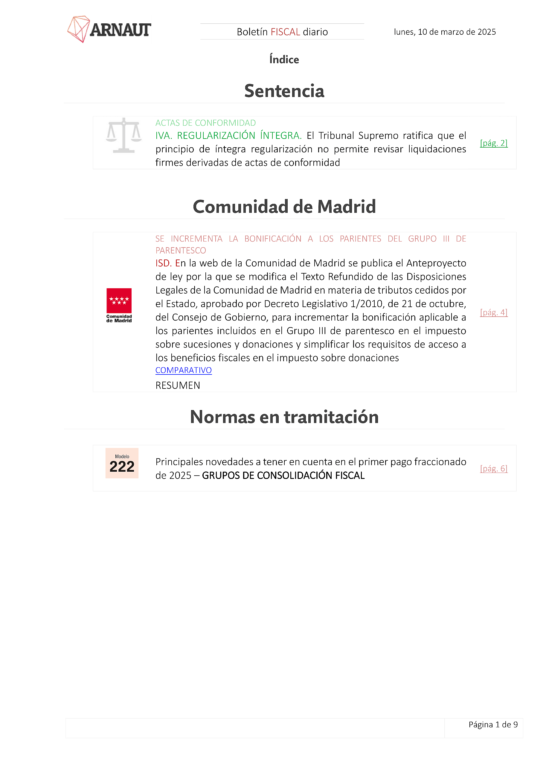 Boletín fiscal 10/03/2025
