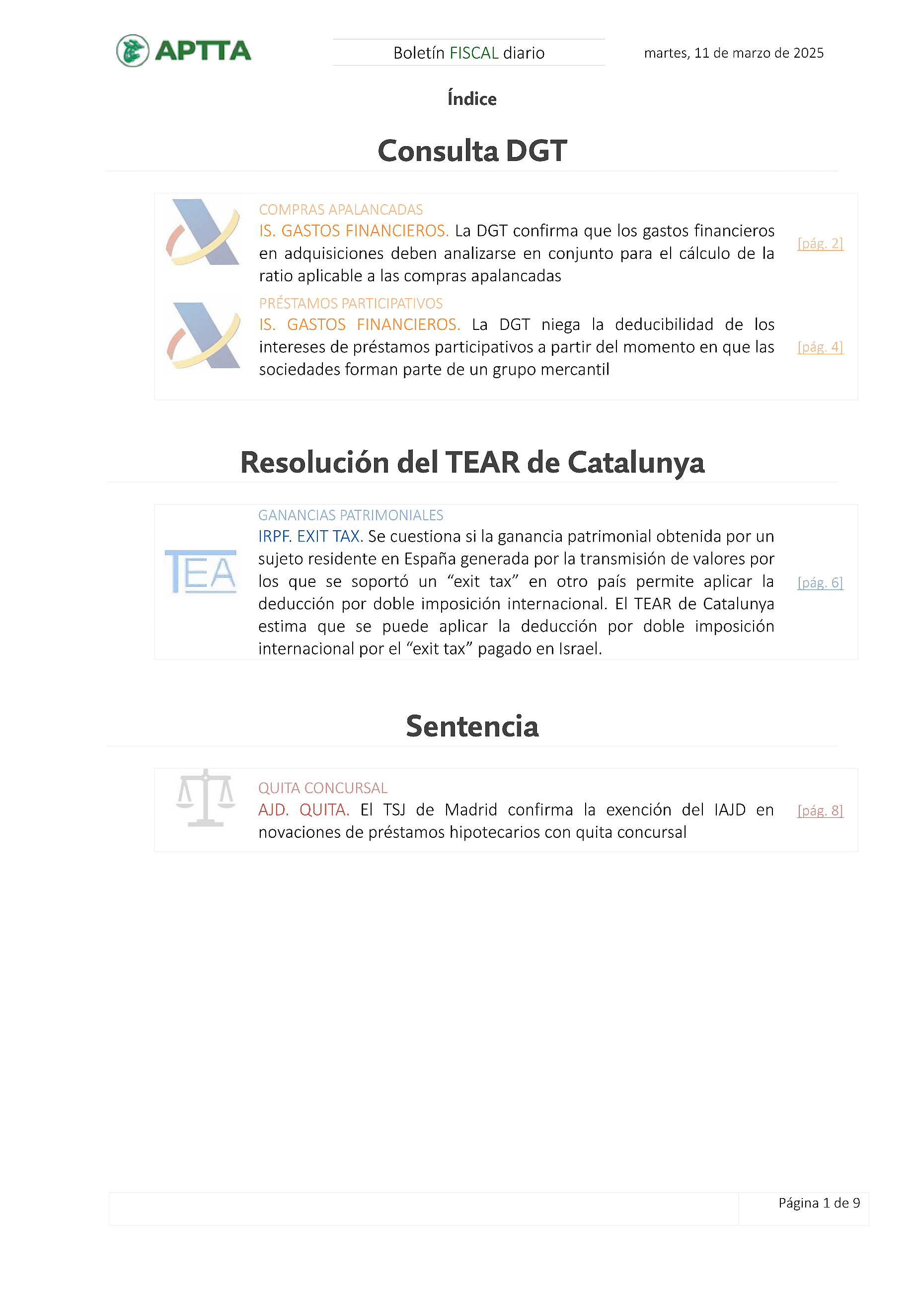 Boletín fiscal 11/03/2025