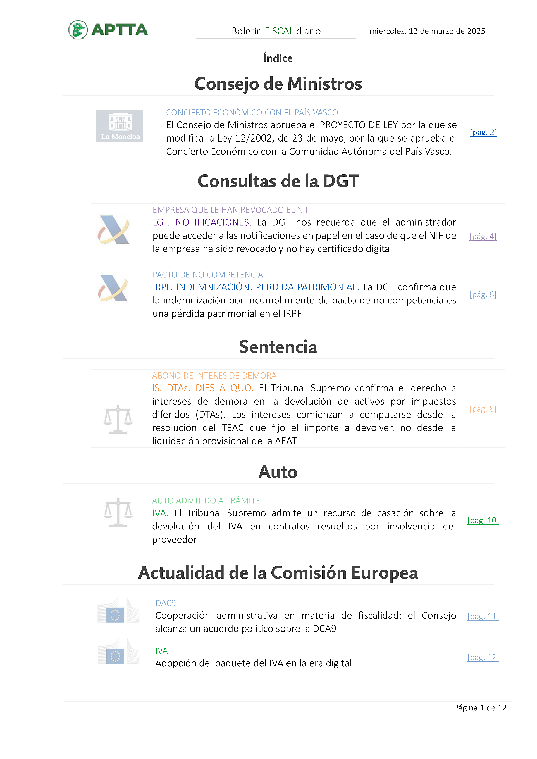 Boletín fiscal 12/03/2025