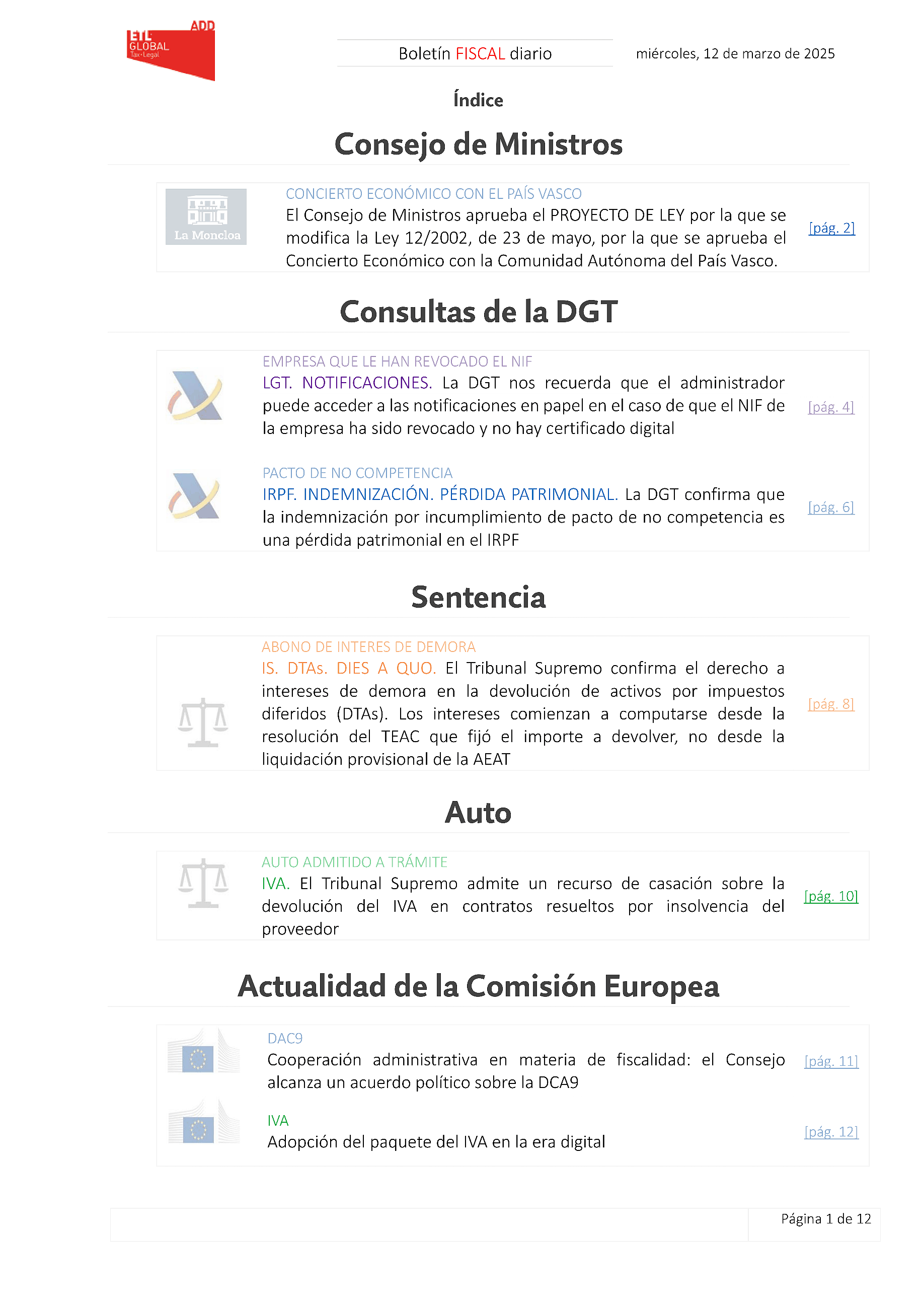 Boletín fiscal 12/03/2025
