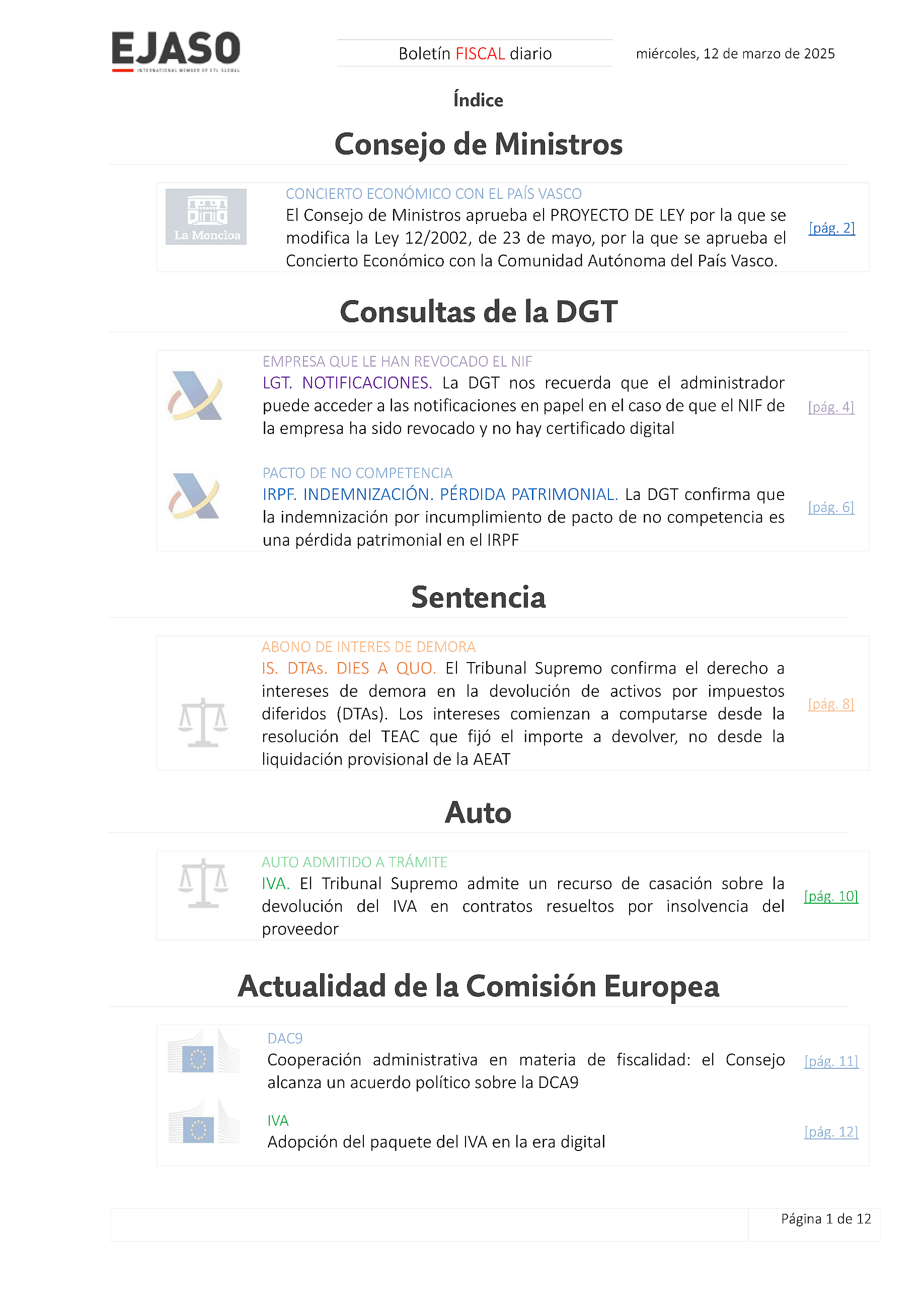 Boletín fiscal 12/03/2025