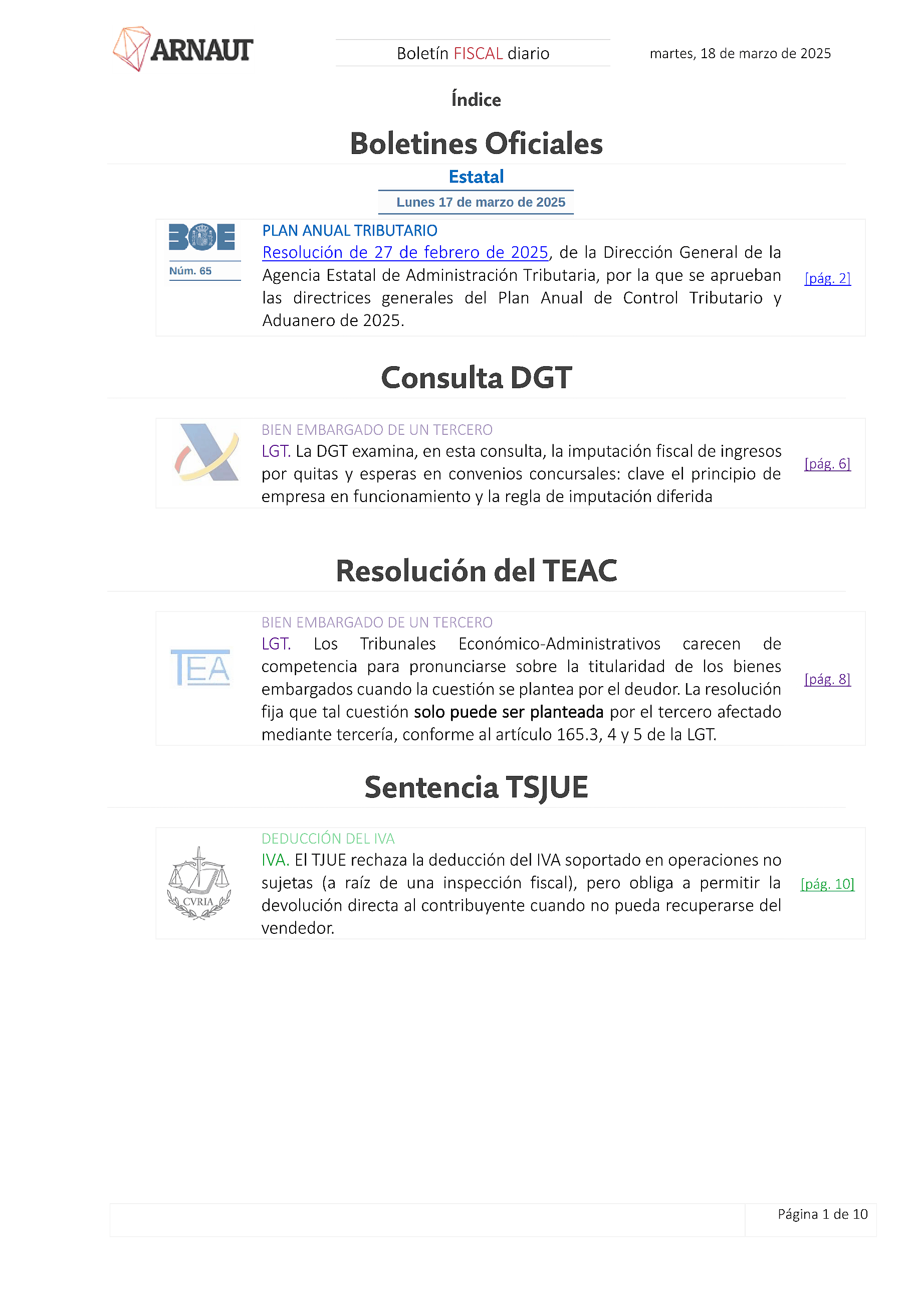 Boletín fiscal 18/03/2025