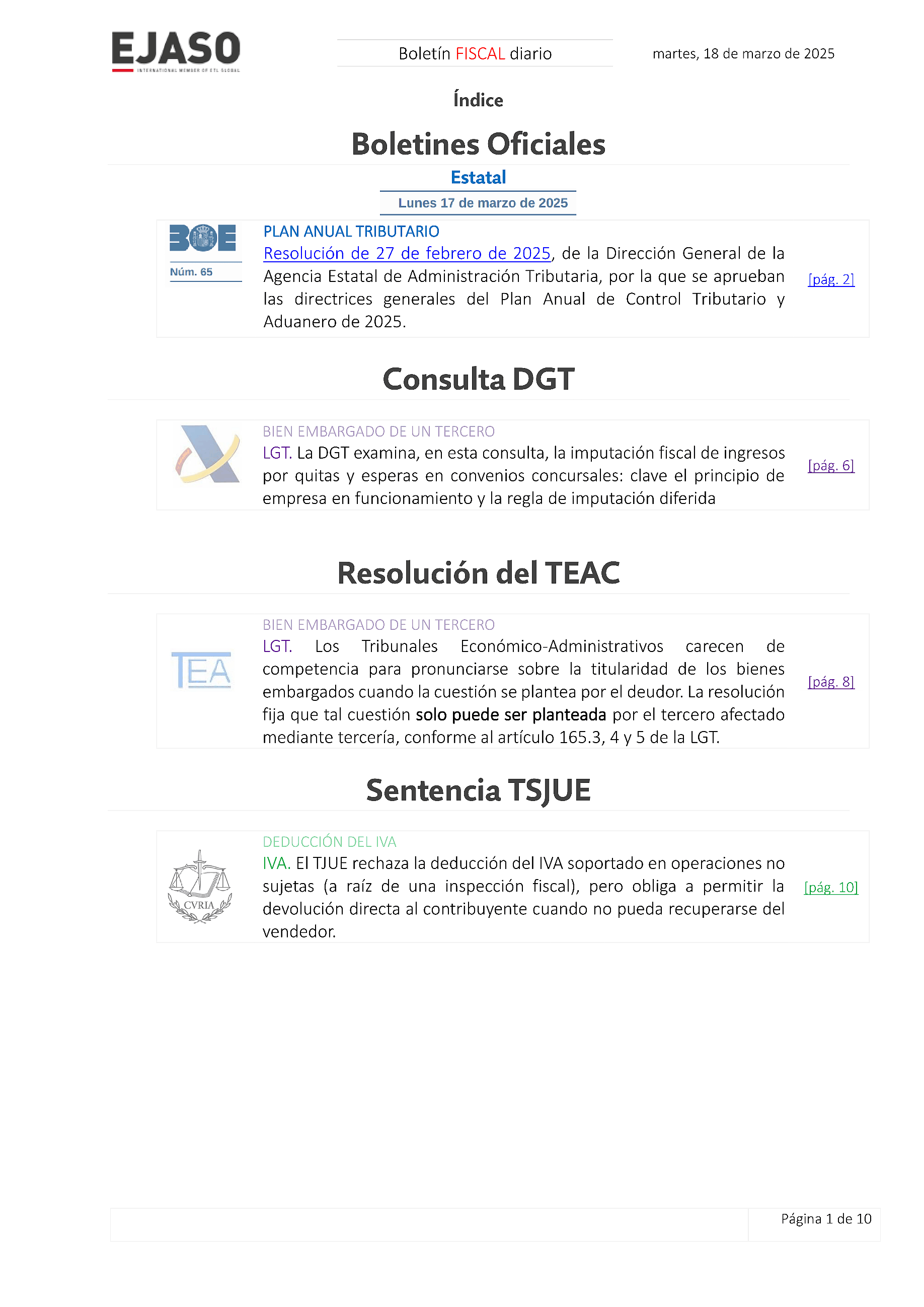 Boletín fiscal 18/03/2025