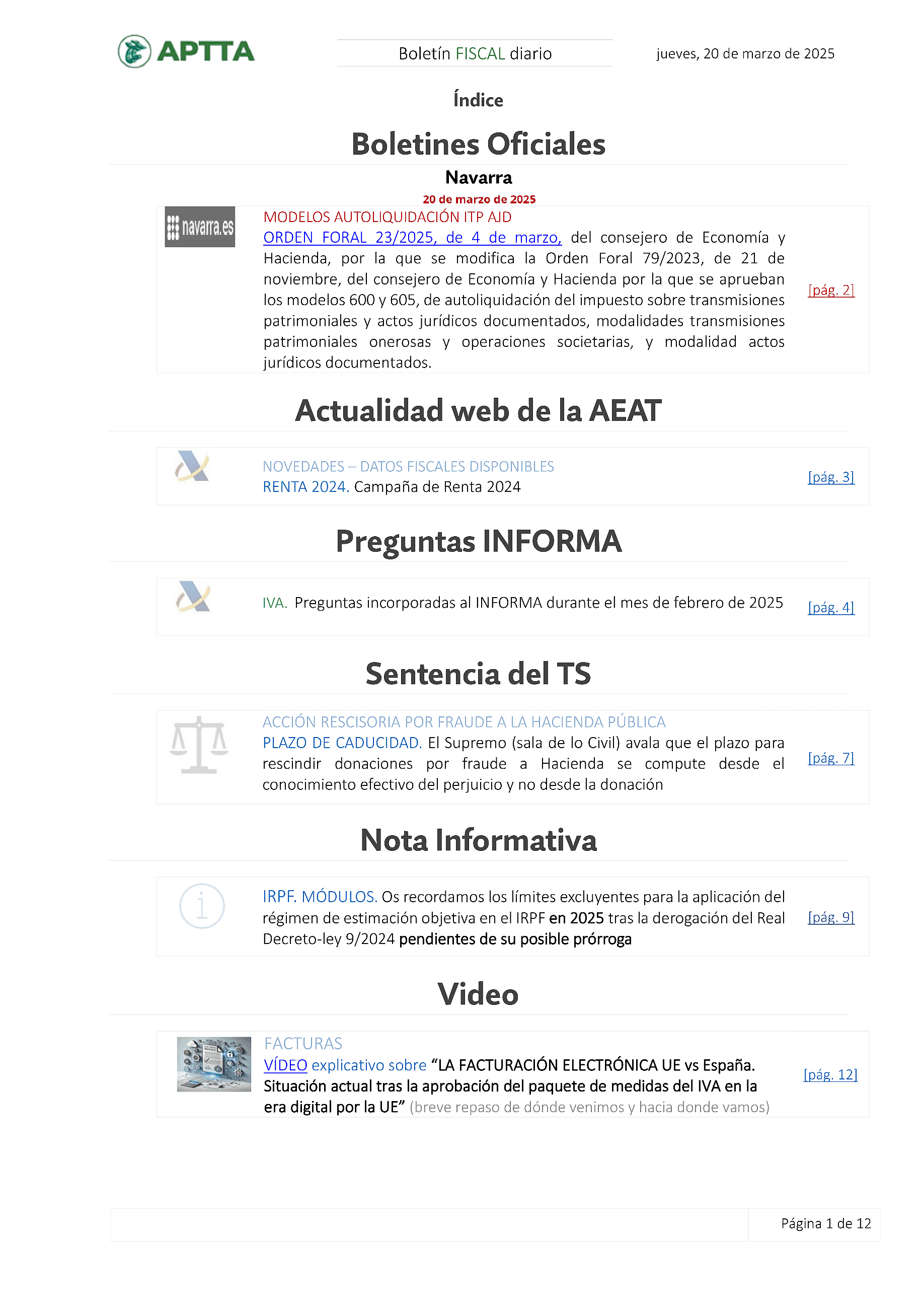 Boletín fiscal 20/03/2025