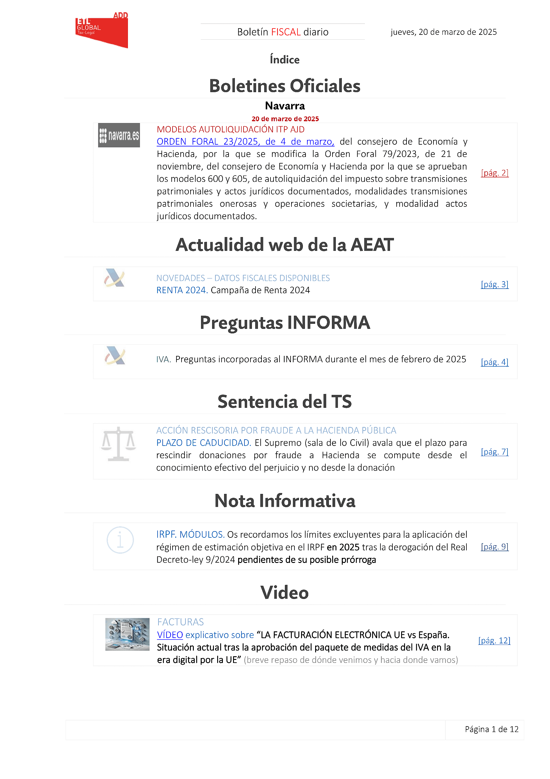 Boletín fiscal 20/03/2025