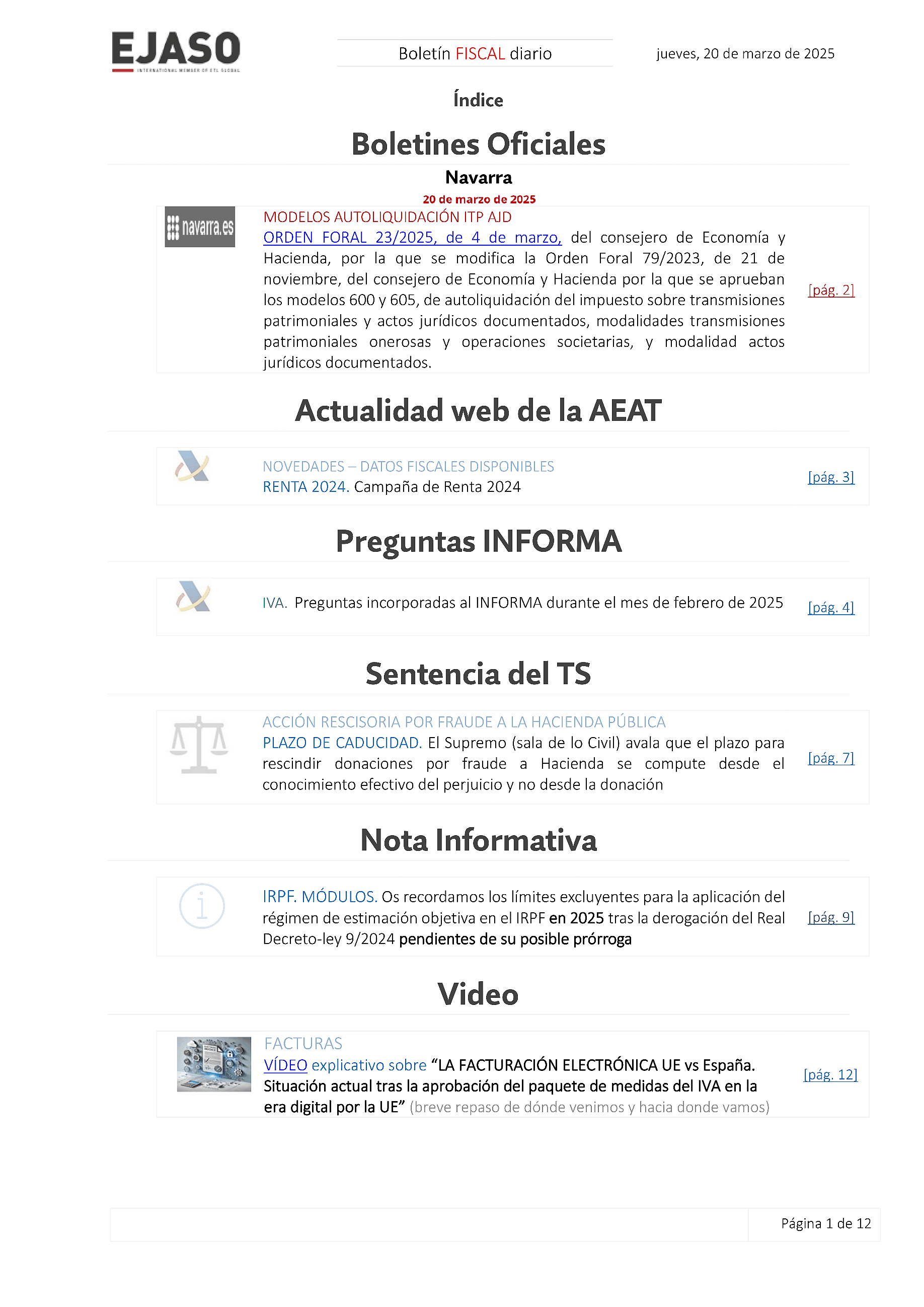 Boletín fiscal 20/03/2025