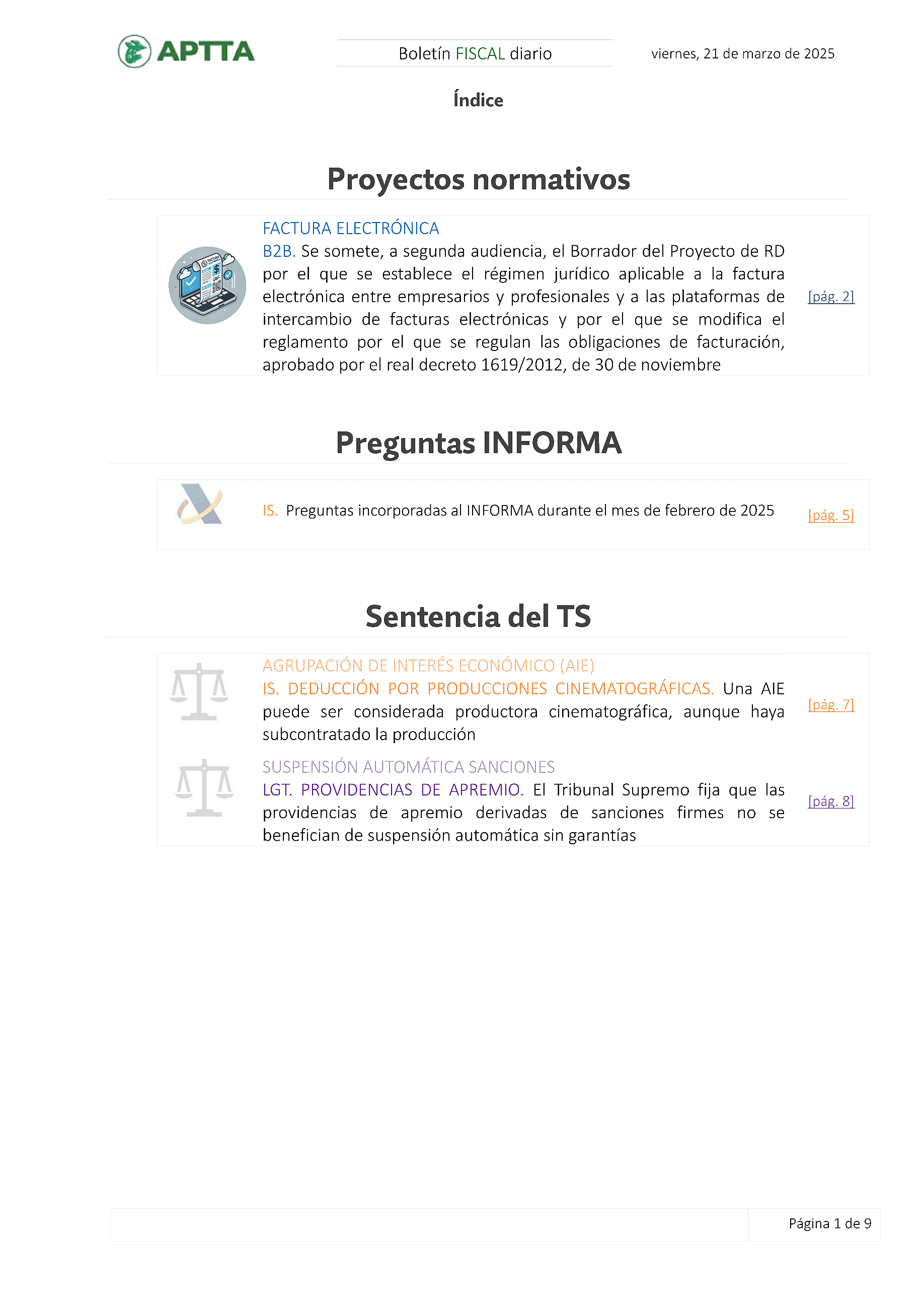 Boletín fiscal 21/03/2025