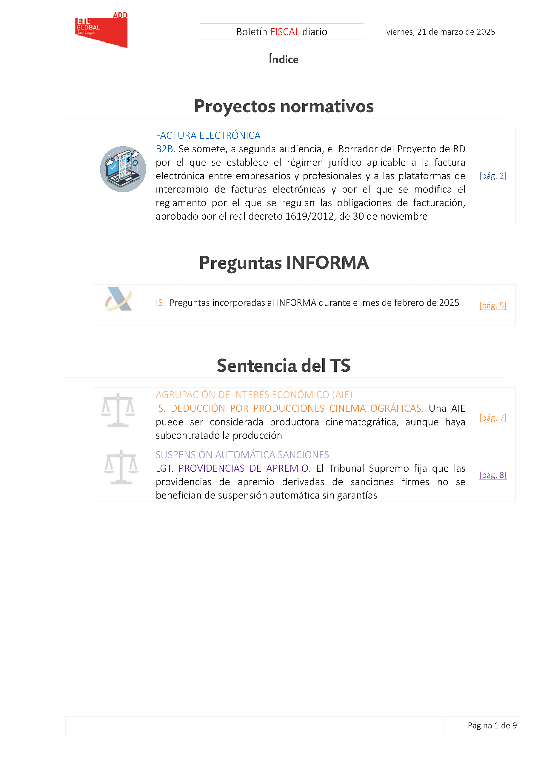 Boletín fiscal 21/03/2025