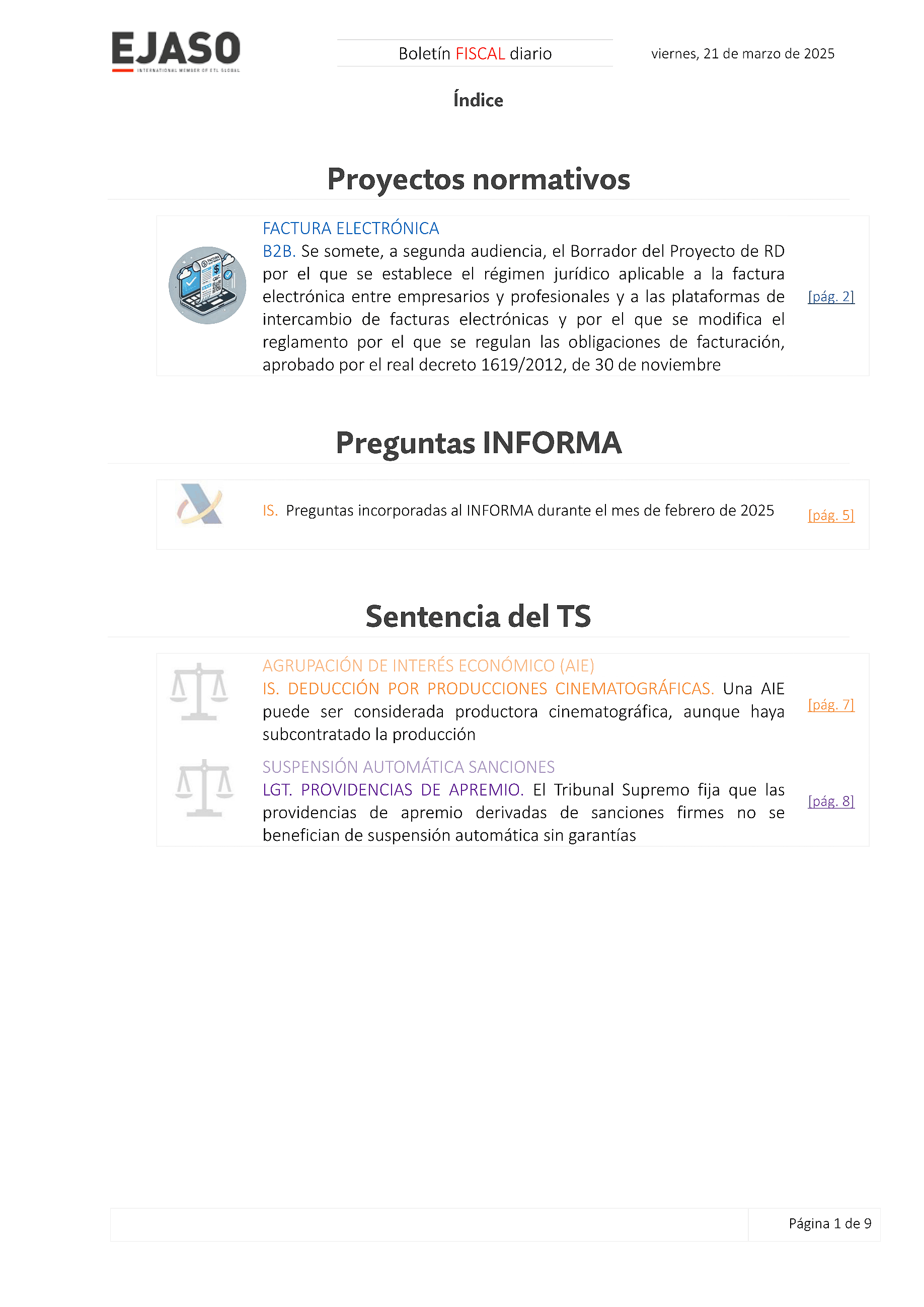 Boletín fiscal 21/03/2025