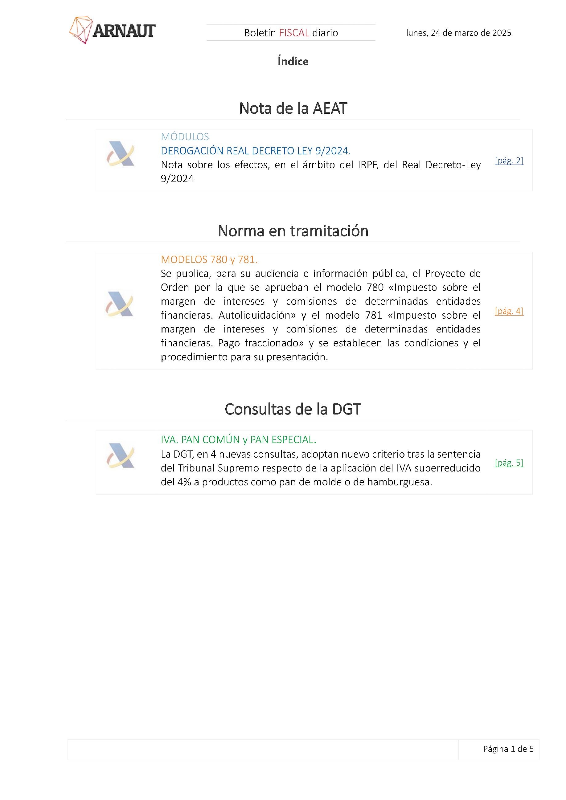 Boletín fiscal 24/03/2025
