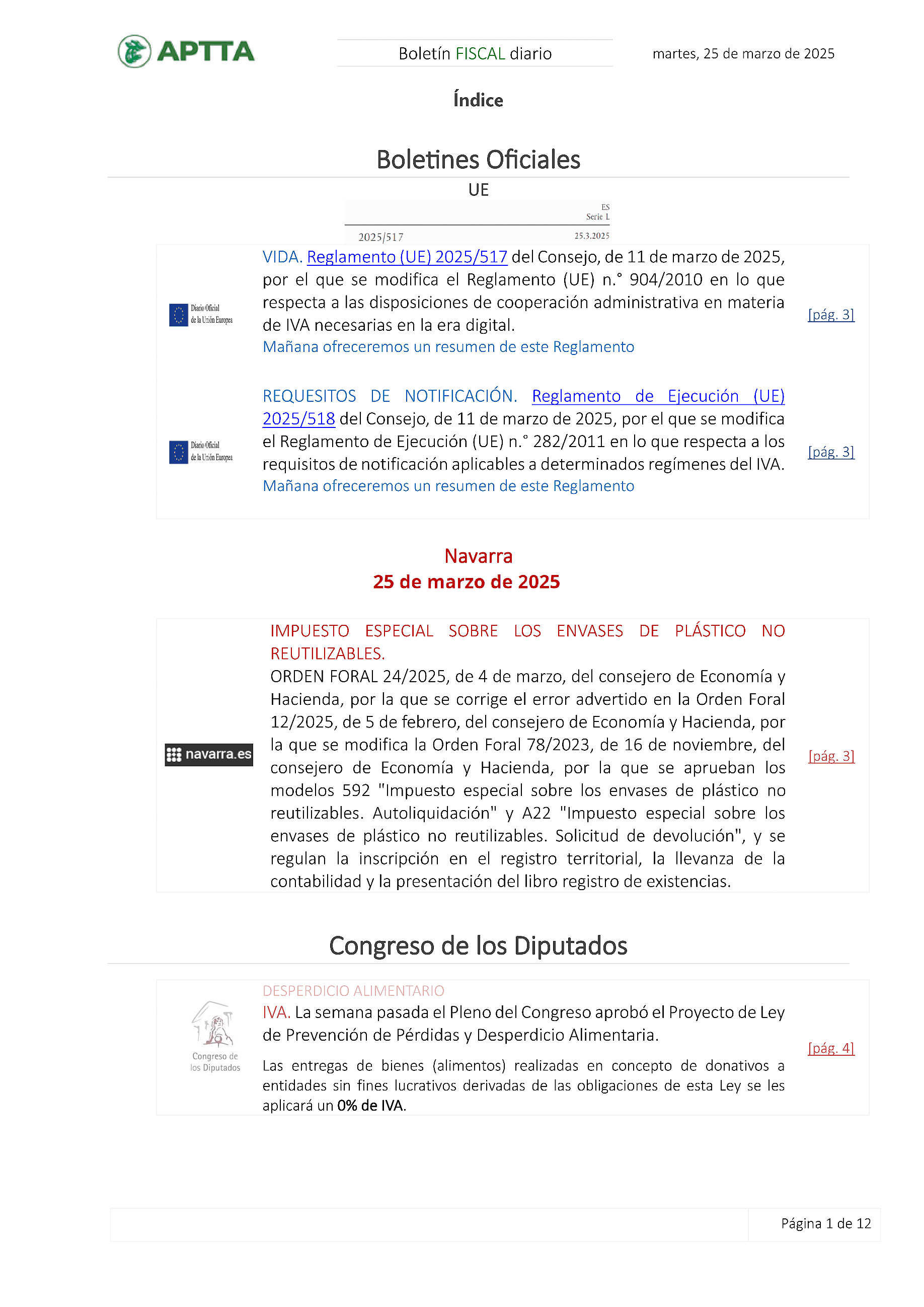Boletín fiscal 25/03/2025