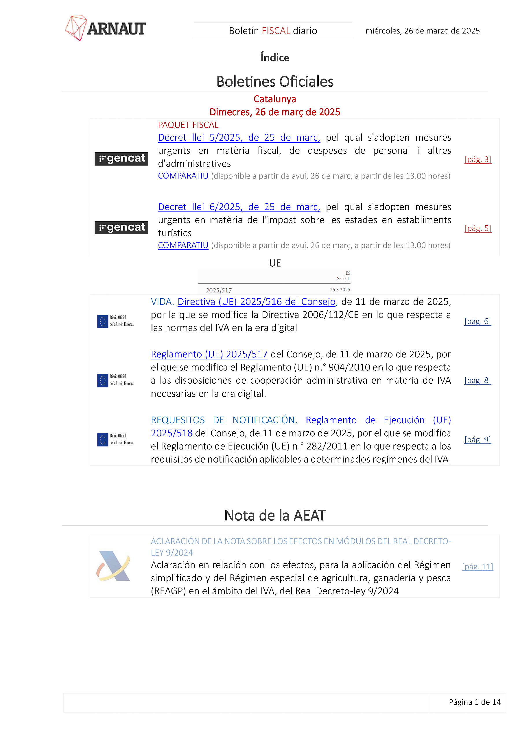 Boletín fiscal 26/03/2025