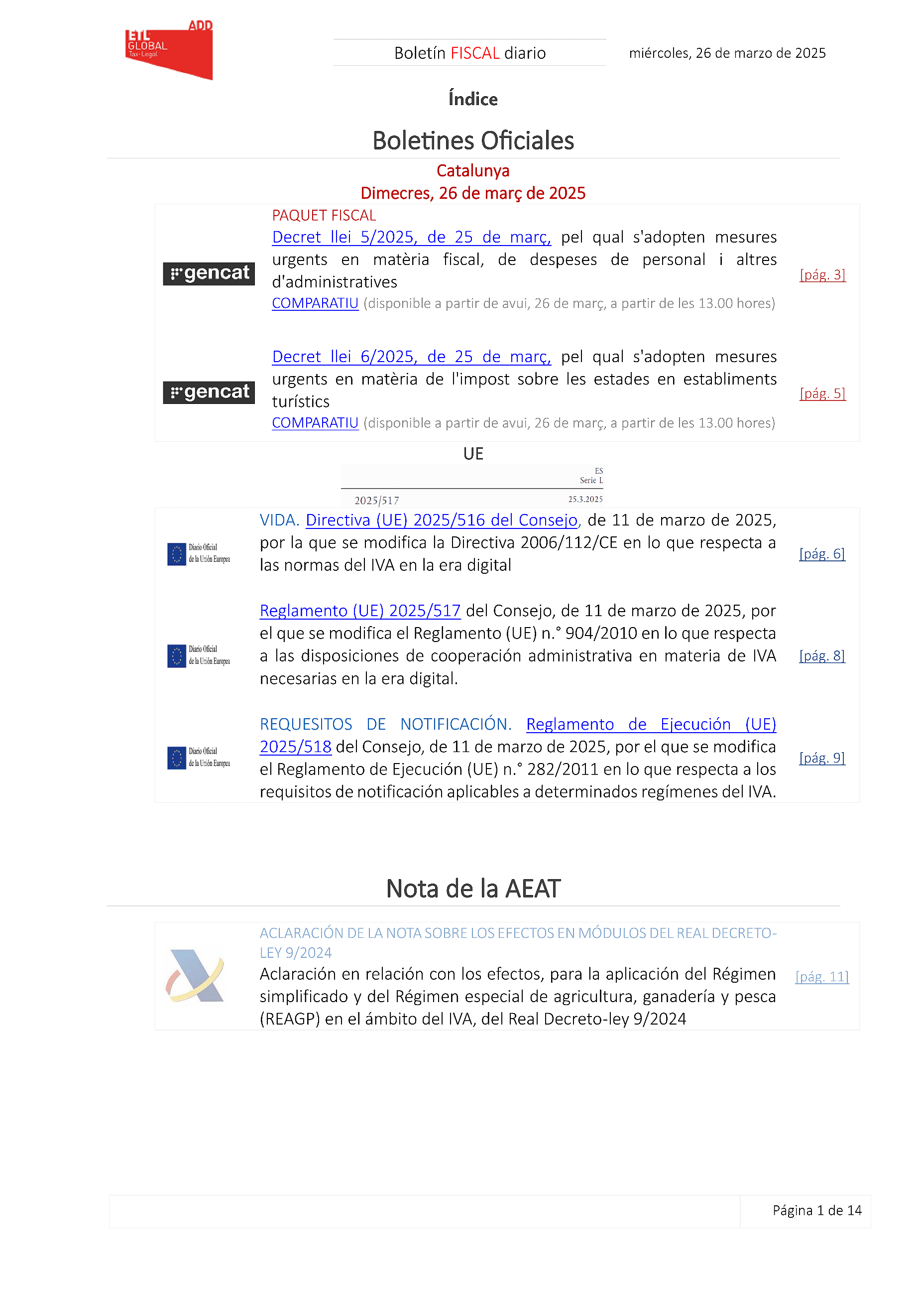 Boletín fiscal 26/03/2025