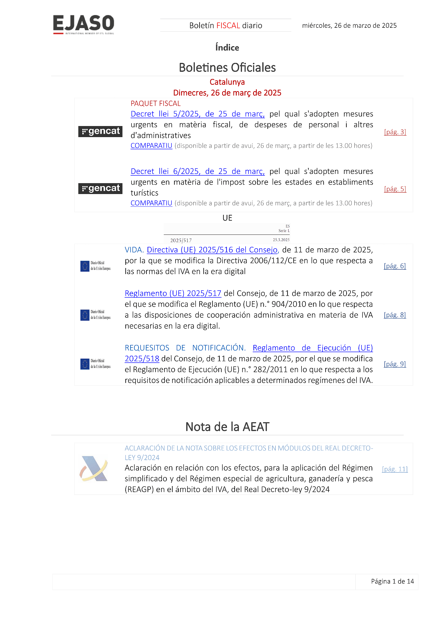 Boletín fiscal 26/03/2025