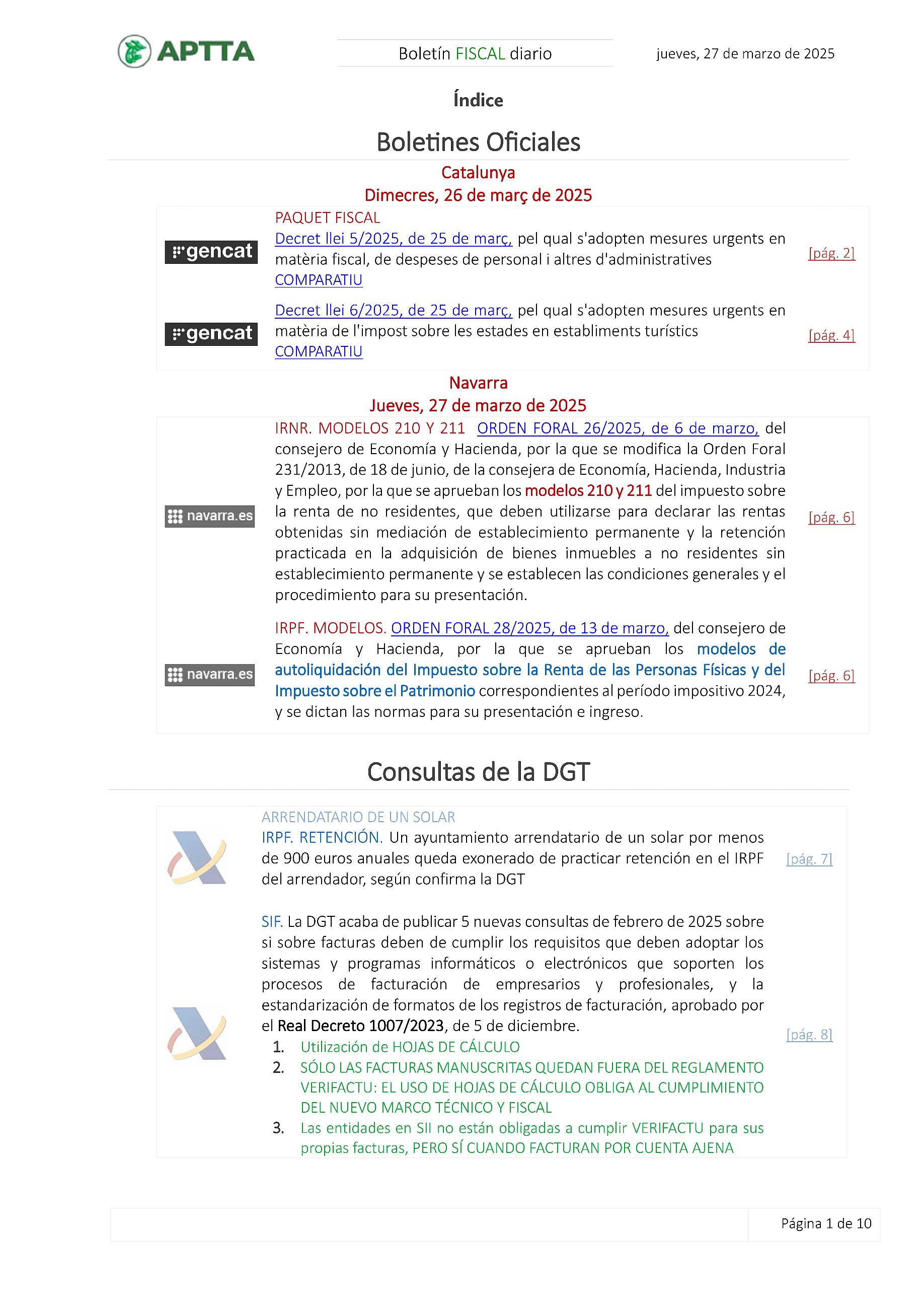 Boletín fiscal 27/03/2025