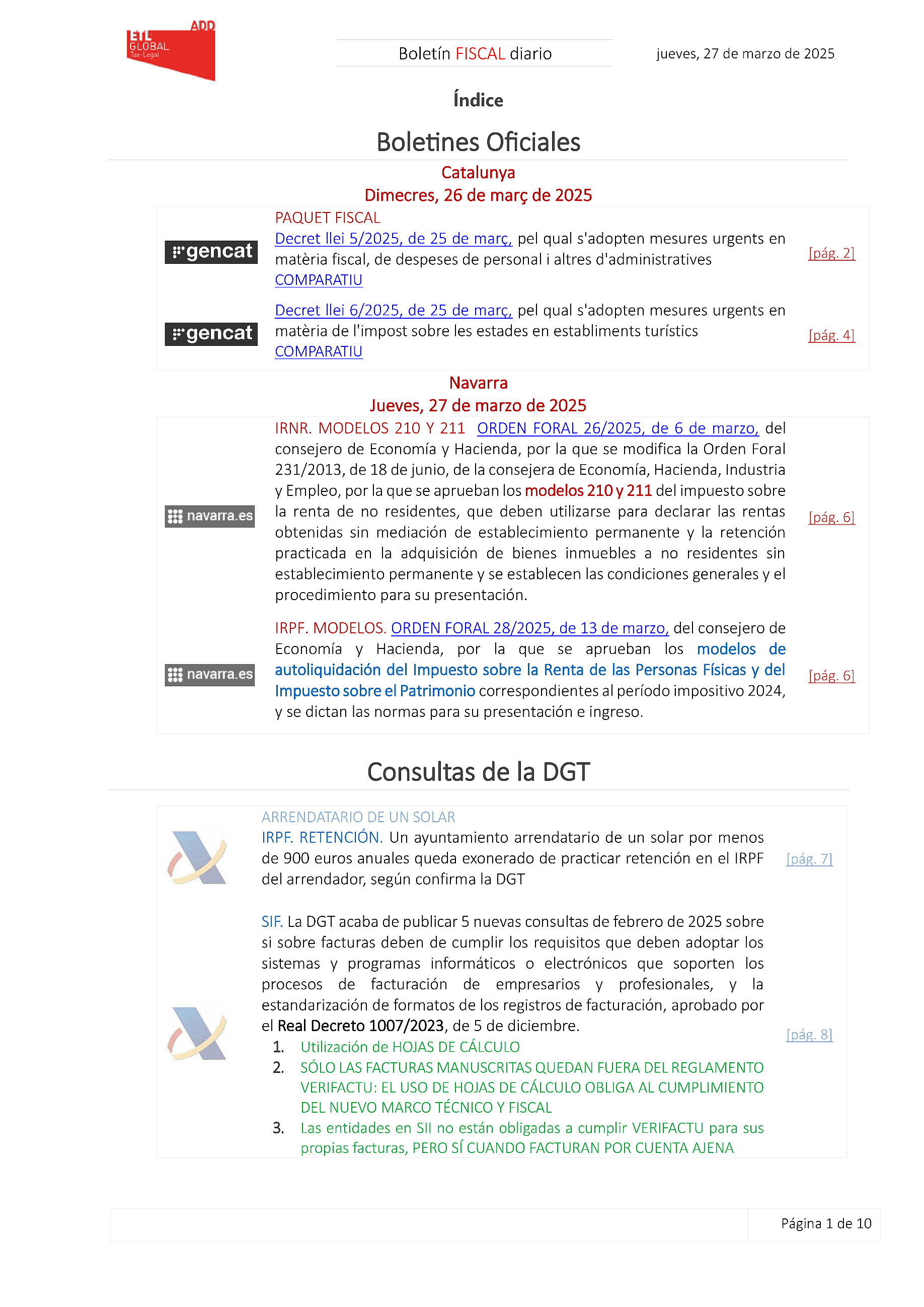 Boletín fiscal 27/03/2025