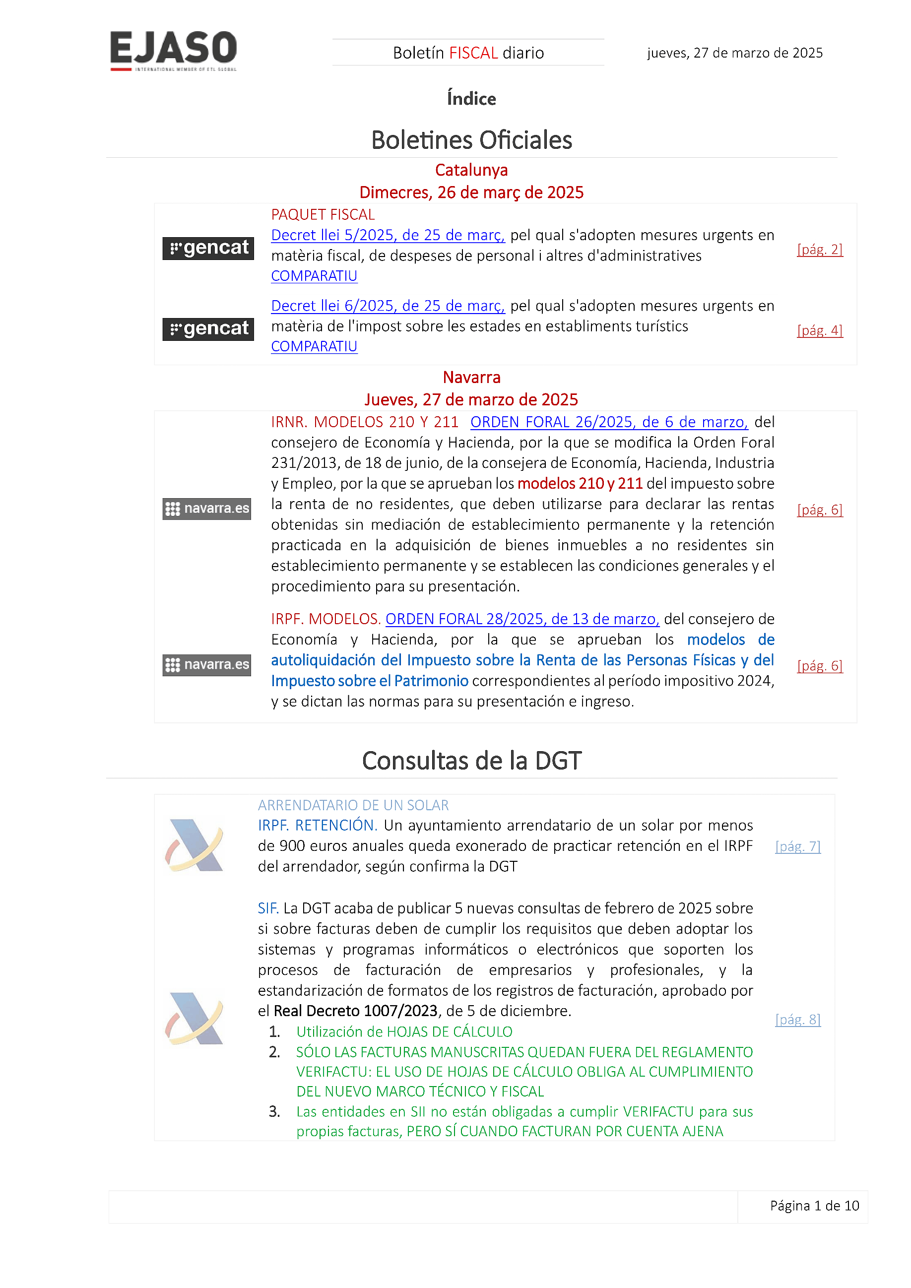 Boletín fiscal 27/03/2025