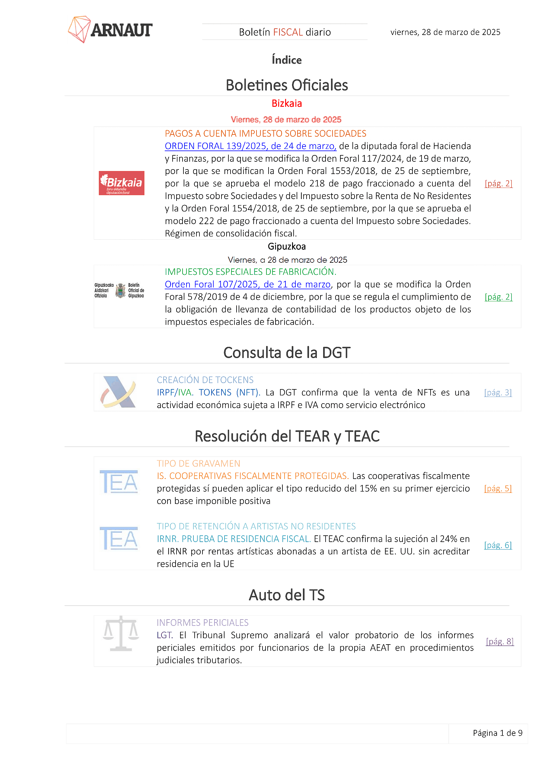 Boletín fiscal 28/03/2025